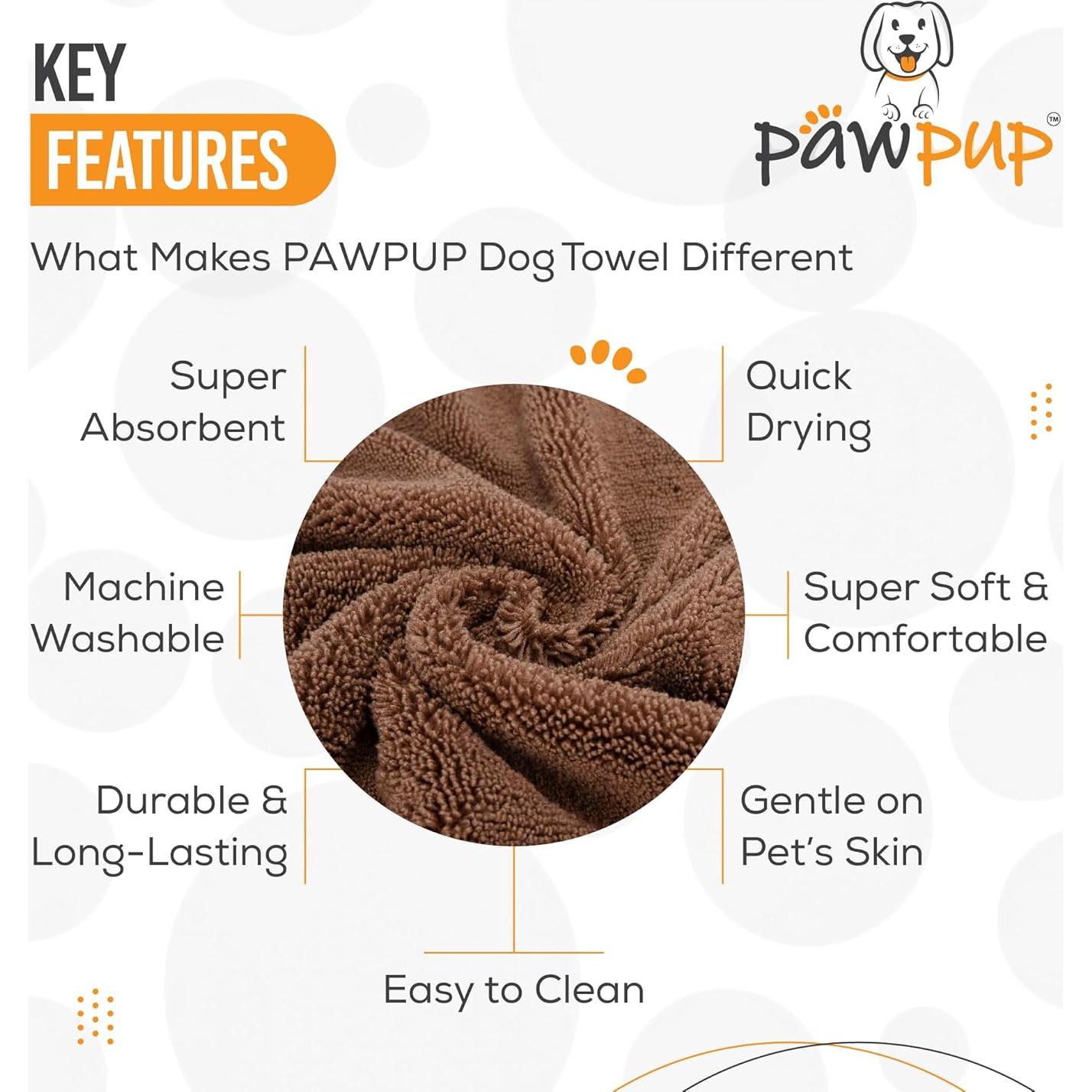 Toalla de Microfibra PAWPUP para Perros 139.7x71.1cm Marrón