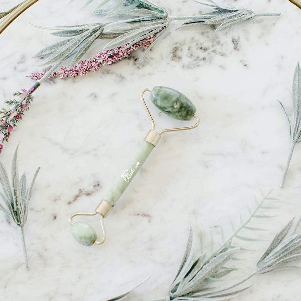 Rodillo Facial y Gua Sha Poshieca - Set Antienvejecimiento Verde
