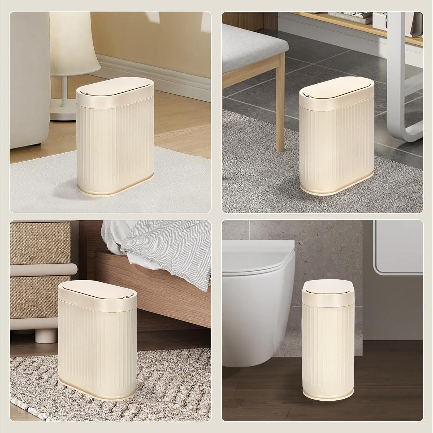 Papelera Inteligente ELPHECO 2 Galones Beige con Sensor