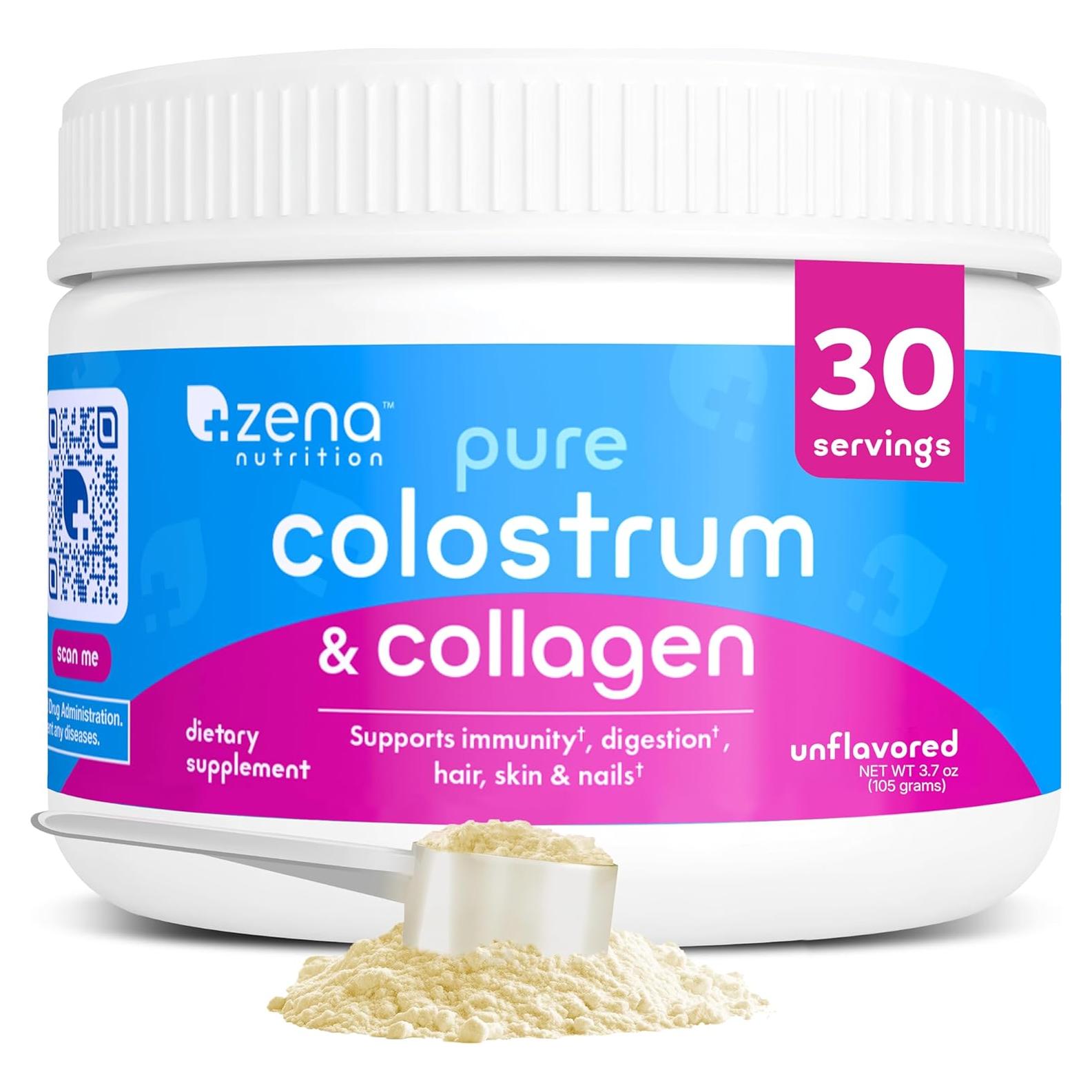 Suplemento en polvo Zena Nutrition Colostro y Colágeno 30 porciones