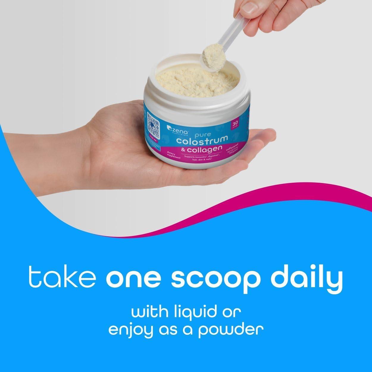 Suplemento en polvo Zena Nutrition Colostro y Colágeno 30 porciones