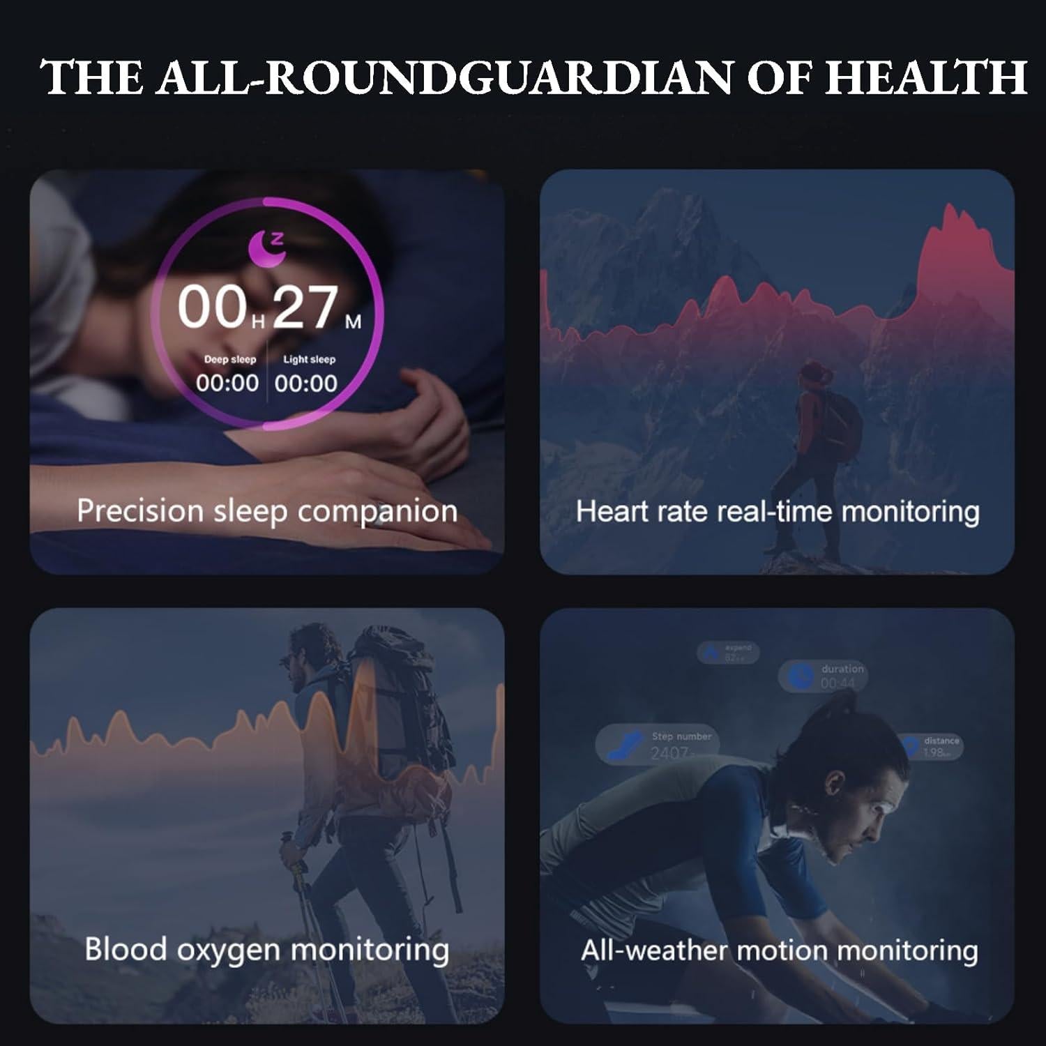 Anillo Inteligente Viohead 7 Negro - Rastreador de Salud y Fitness