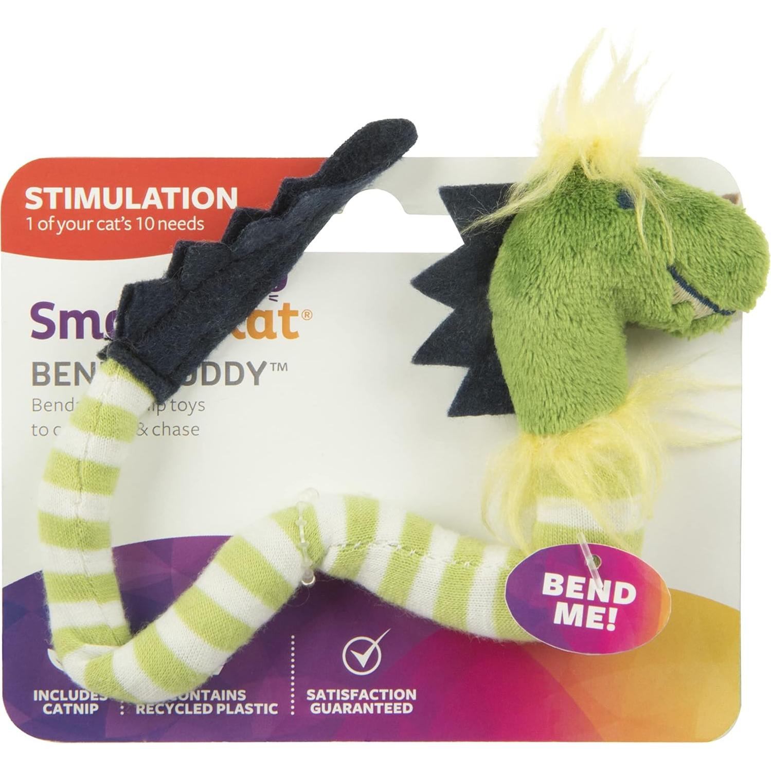 Juguete para Gato SmartyKat Bendy Buddy con Catnip - Verde