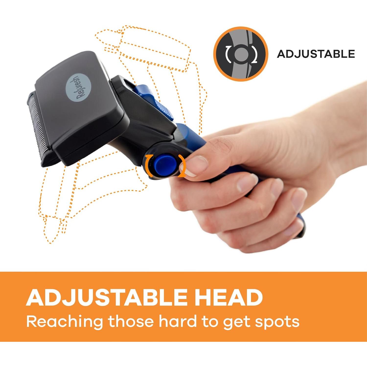 Cepillo Deshedding Refuresh para Perros y Gatos Grande Azul - Reduce Caída de Pelo