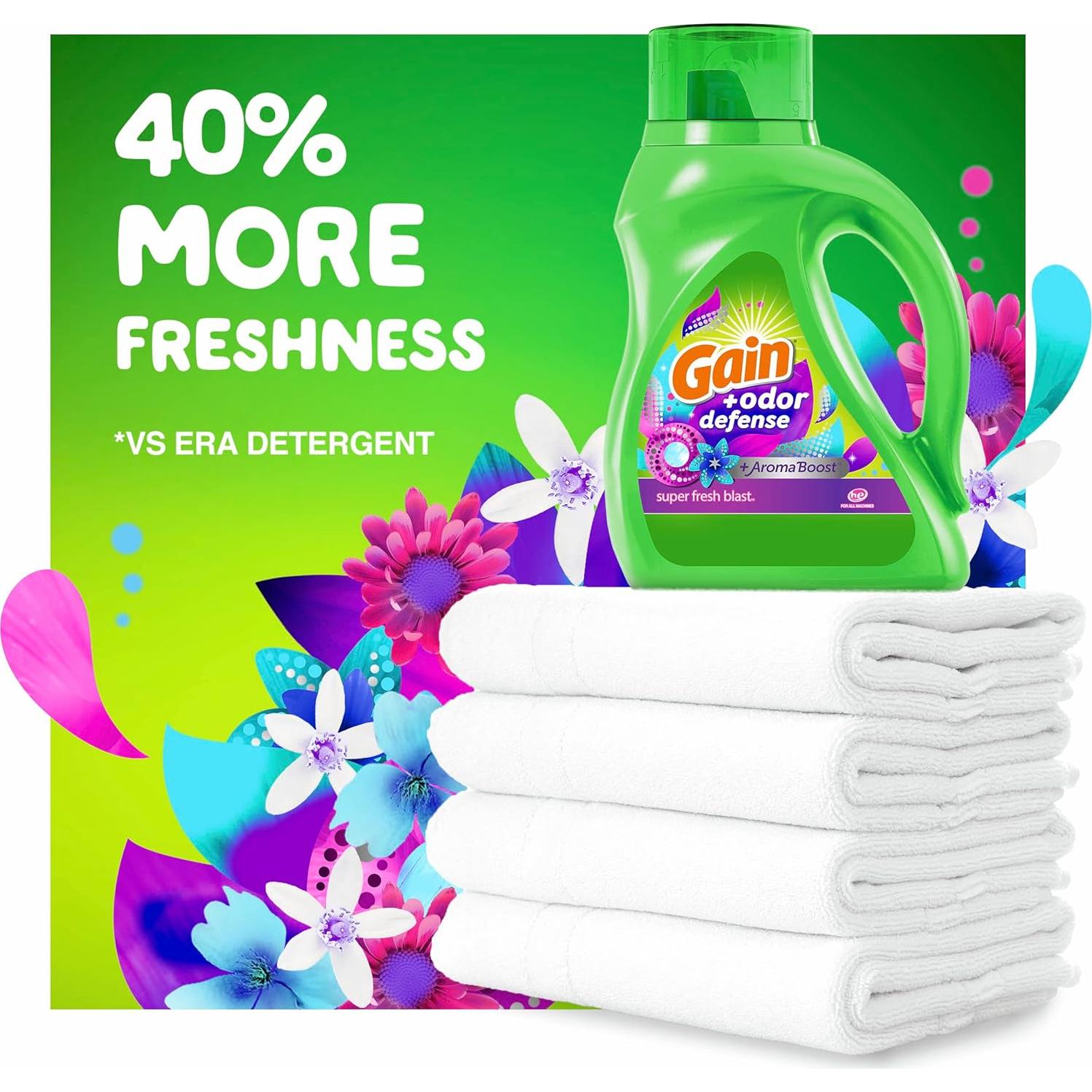 Detergente Líquido Gain Defensa contra Olores 4.54L (Paquete de 2)