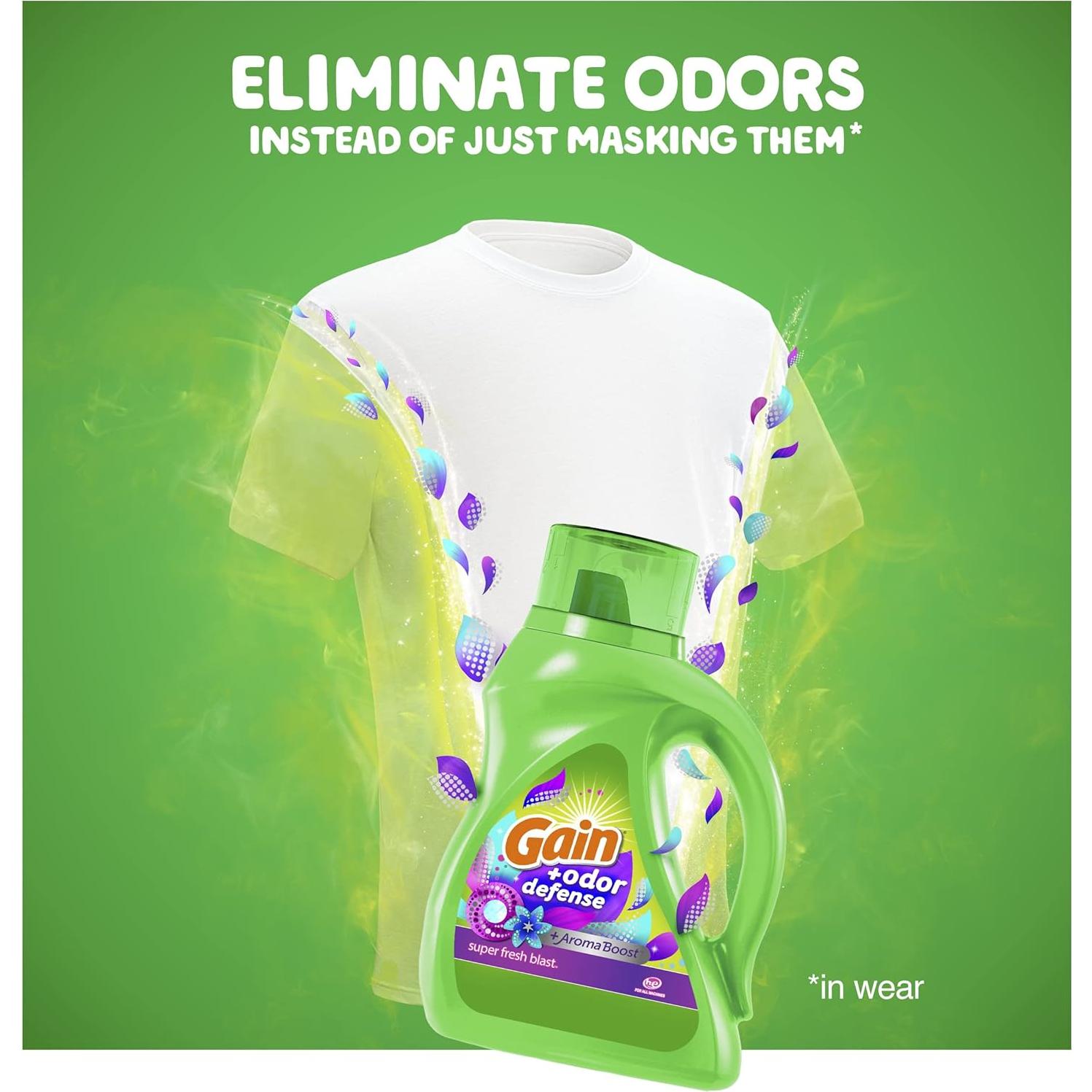 Detergente Líquido Gain Defensa contra Olores 4.54L (Paquete de 2)