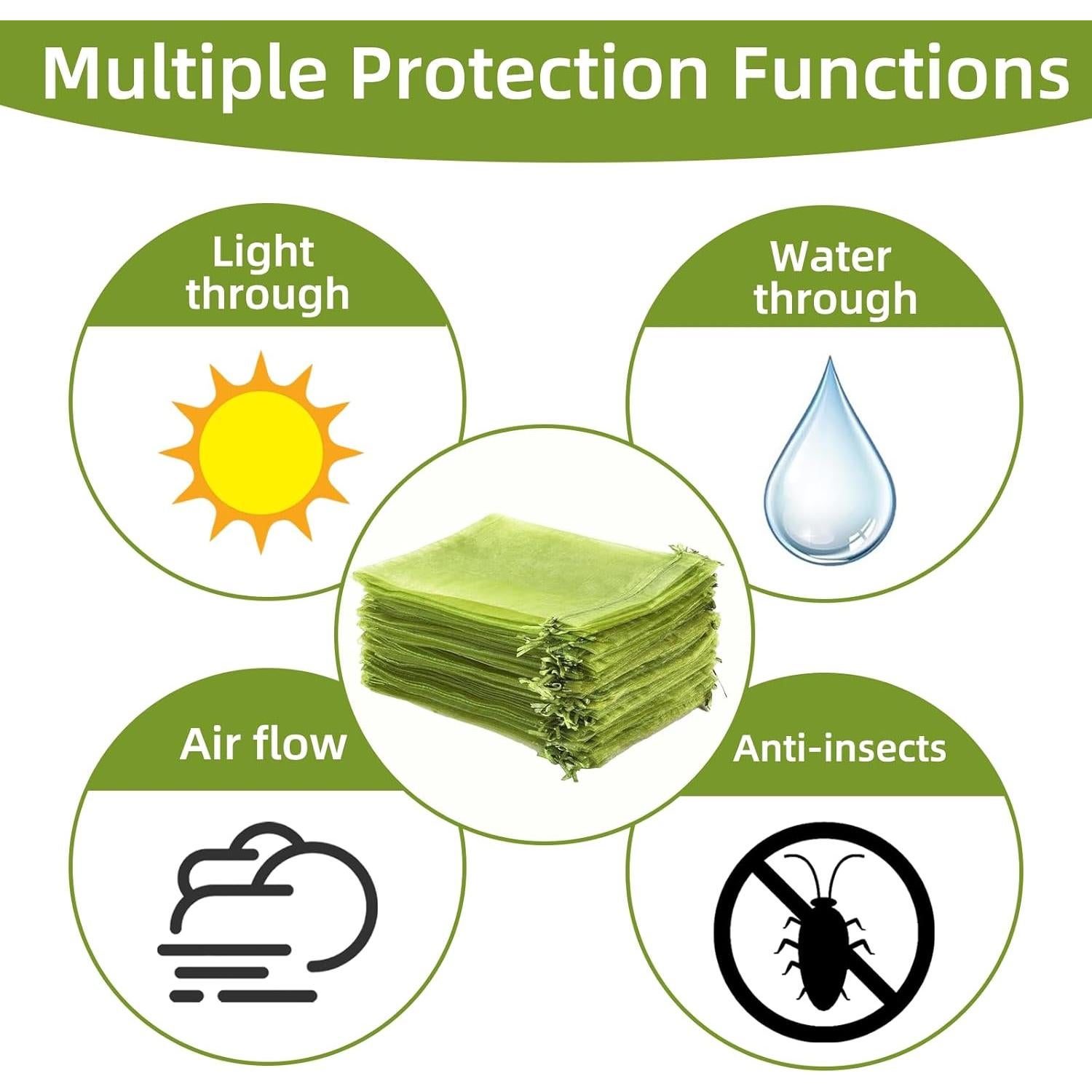 Bolsas de Protección de Frutas QenFree 10.16x15.24 cm 100pcs