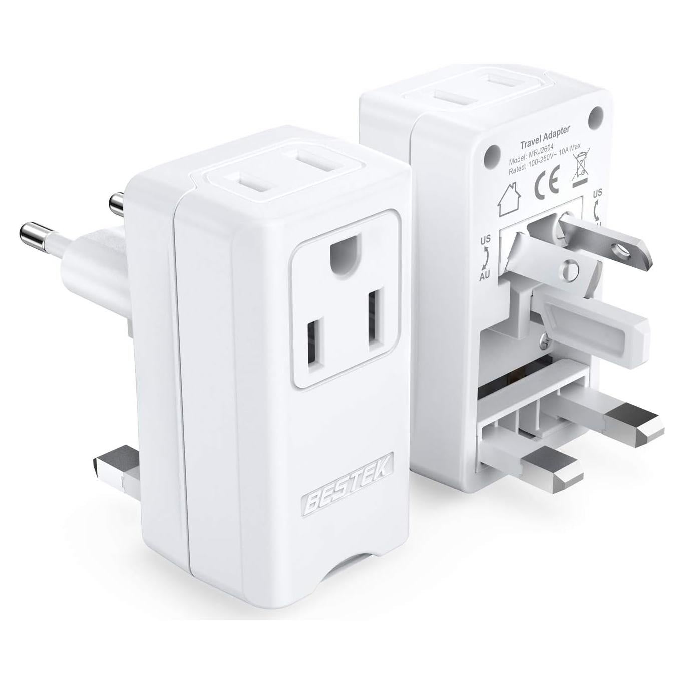 Adaptador de Enchufe de Viaje BESTEK Universal 2 Paquete