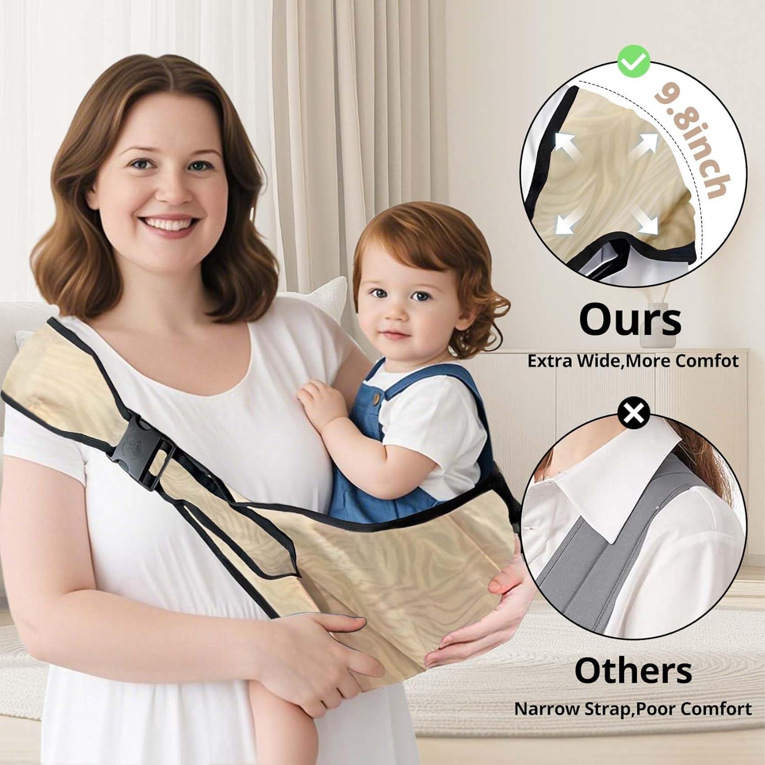 Portabebés Sling Ergonomico Beige Cebra para Bebés 0-25 kg