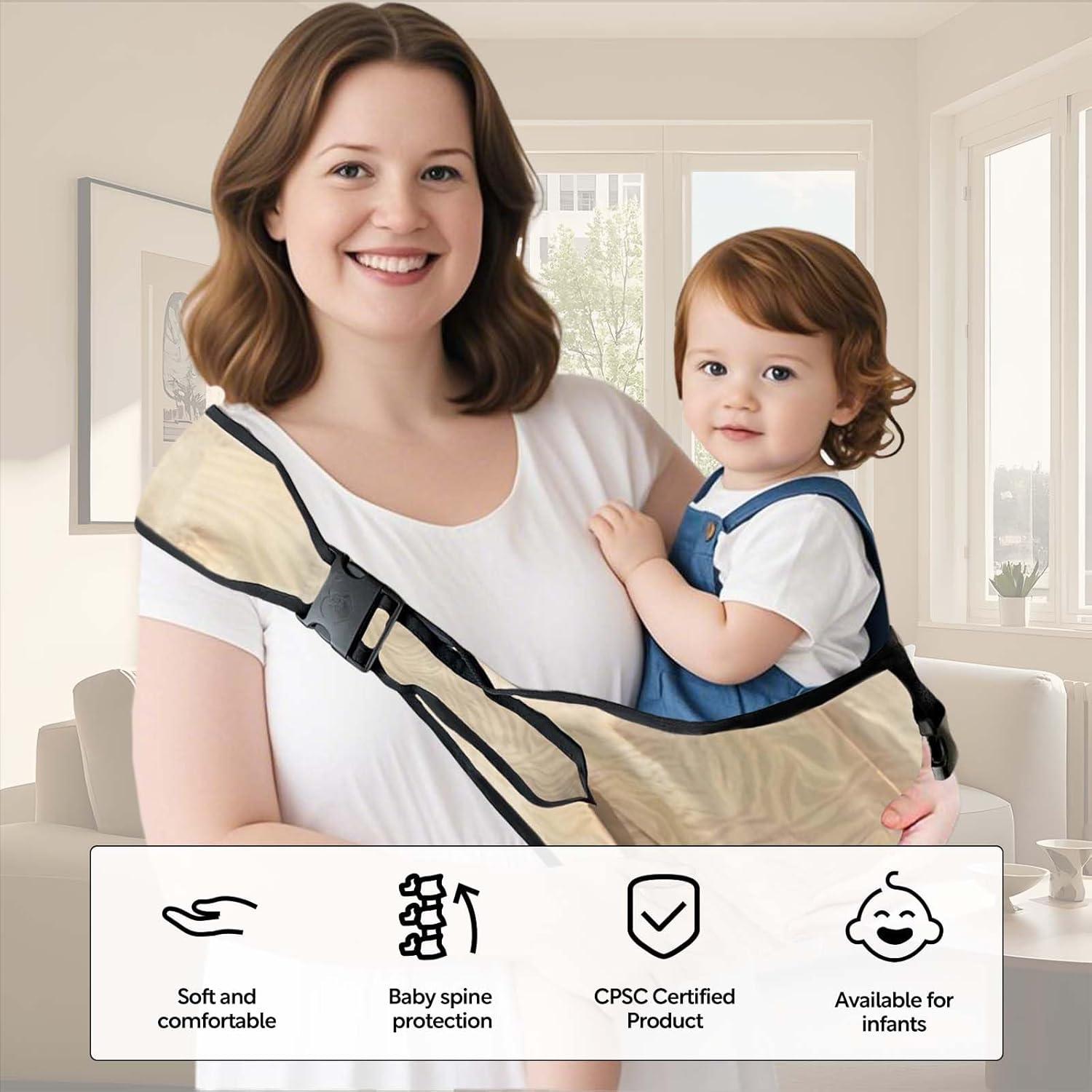 Portabebés Sling Ergonomico Beige Cebra para Bebés 0-25 kg