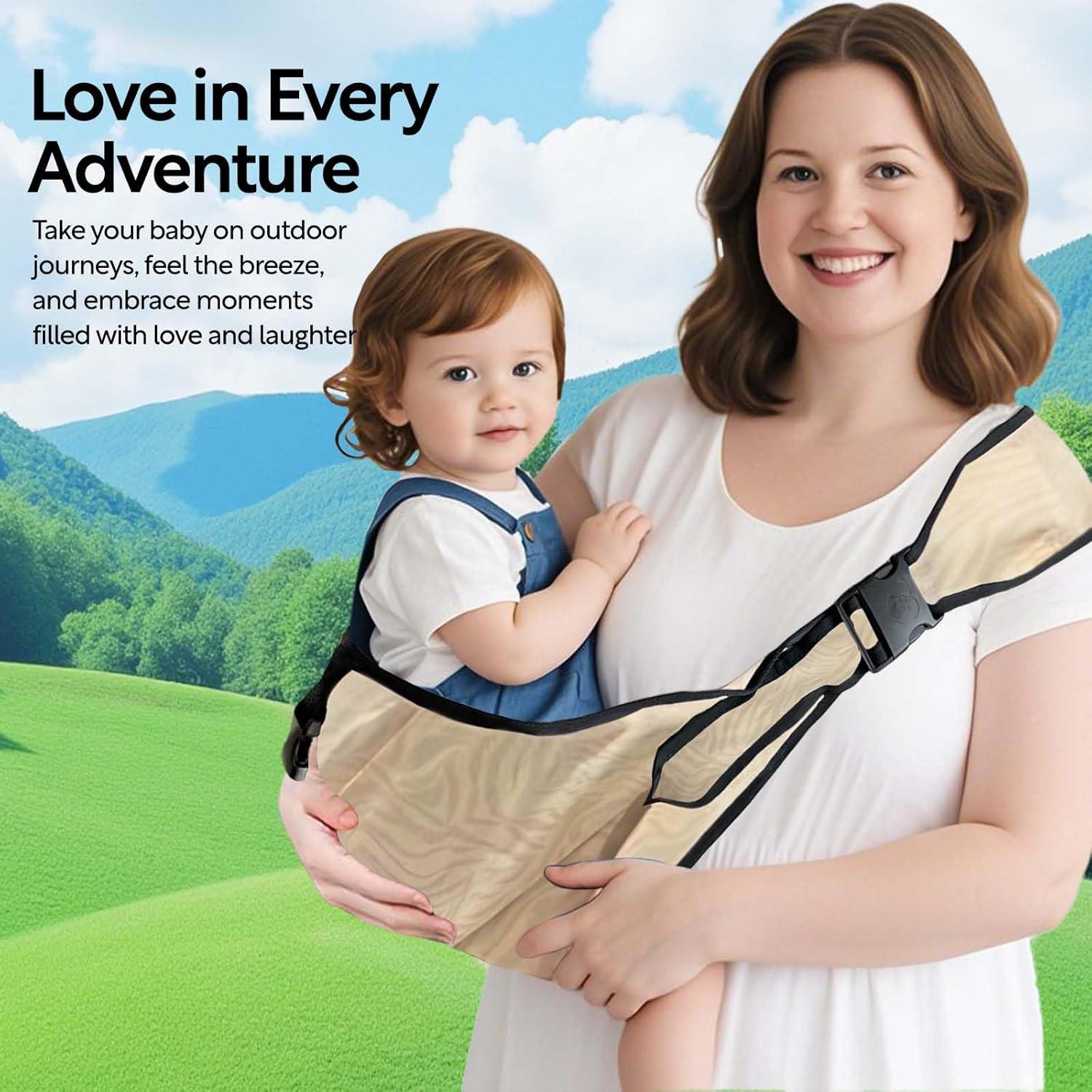 Portabebés Sling Ergonomico Beige Cebra para Bebés 0-25 kg