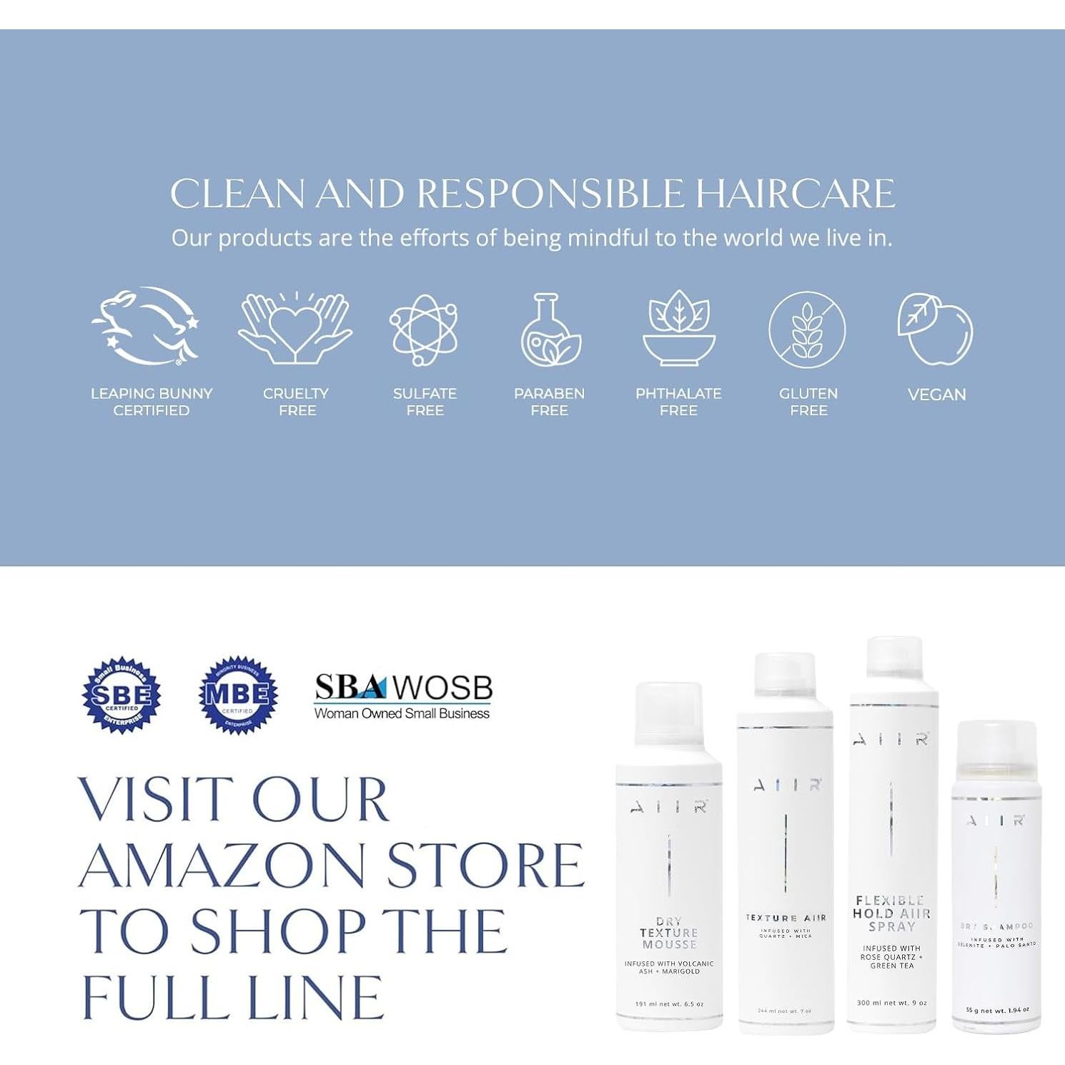 Champú Seco Profesional AIIR 55g - Vegano, Sin Talco, Volumen