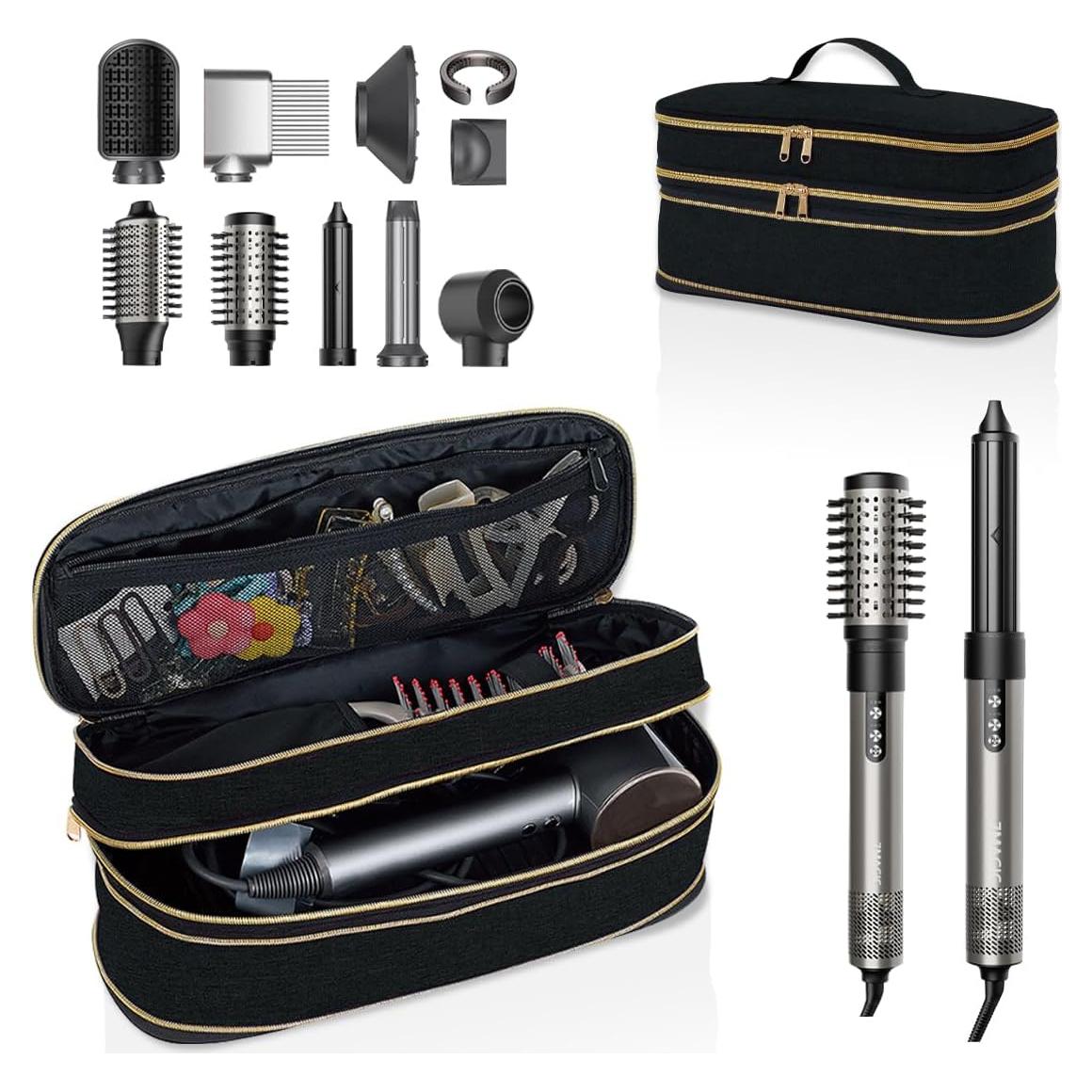 Funda de viaje UOZL para secador de pelo y plancha - Negro