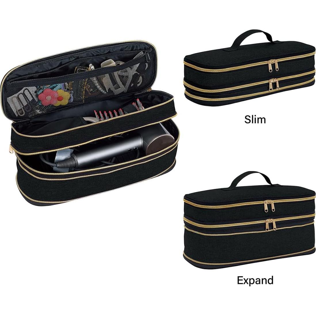 Funda de viaje UOZL para secador de pelo y plancha - Negro