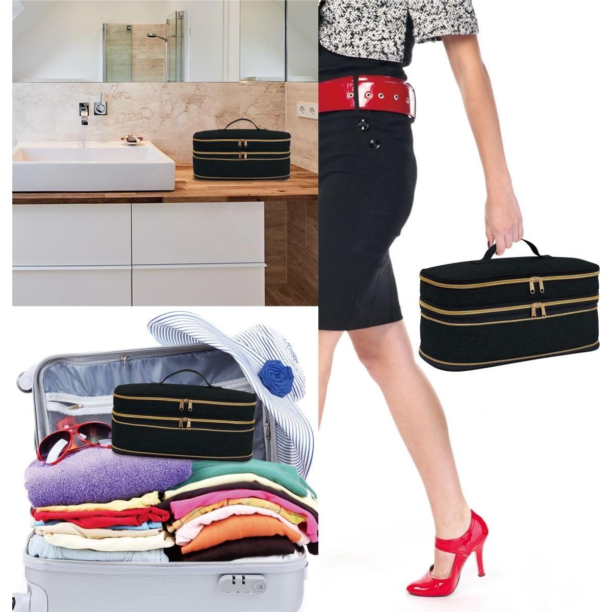 Funda de viaje UOZL para secador de pelo y plancha - Negro