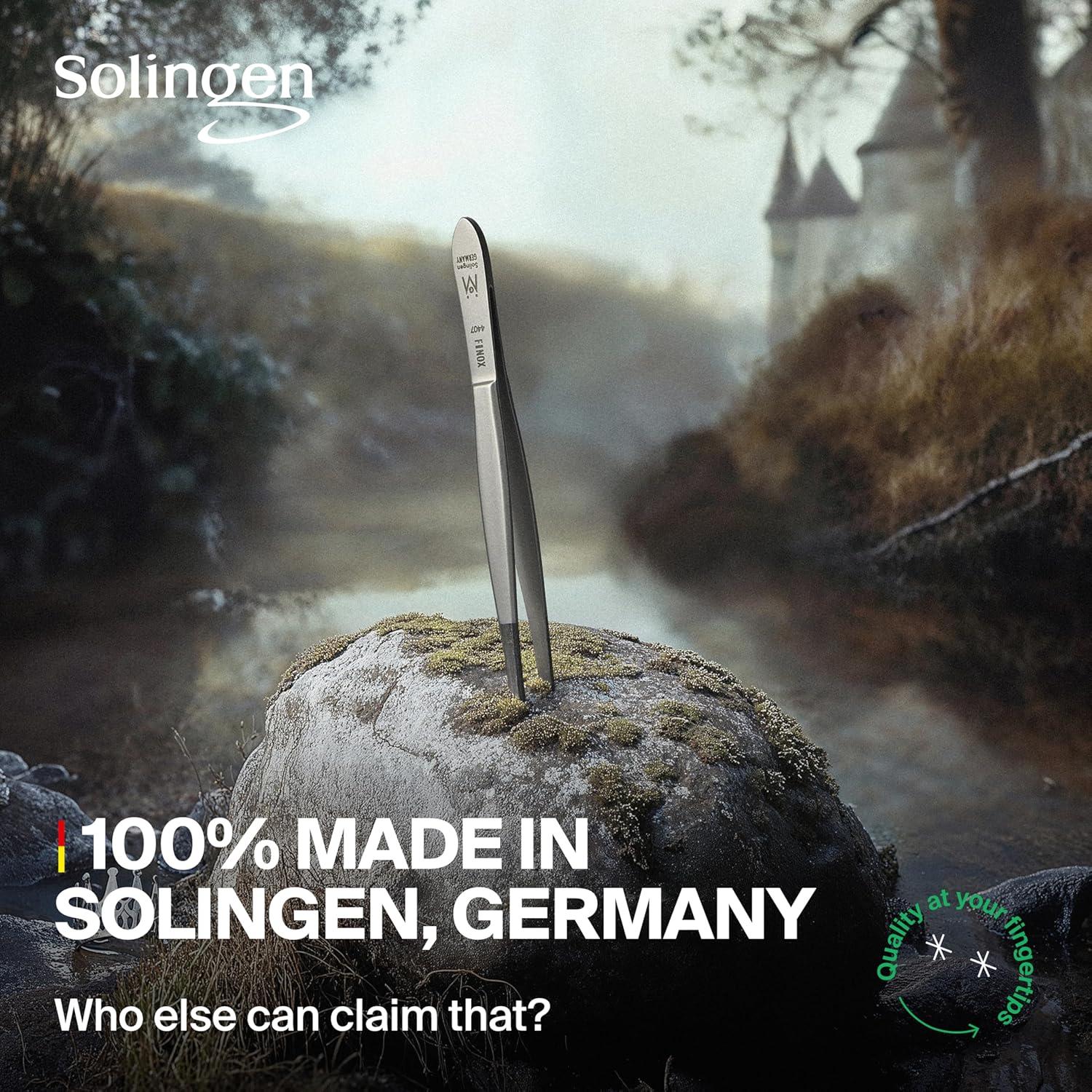 Pinzas en Ángulo GERMANIKURE con Estuche de Cuero - 1 Cuenta