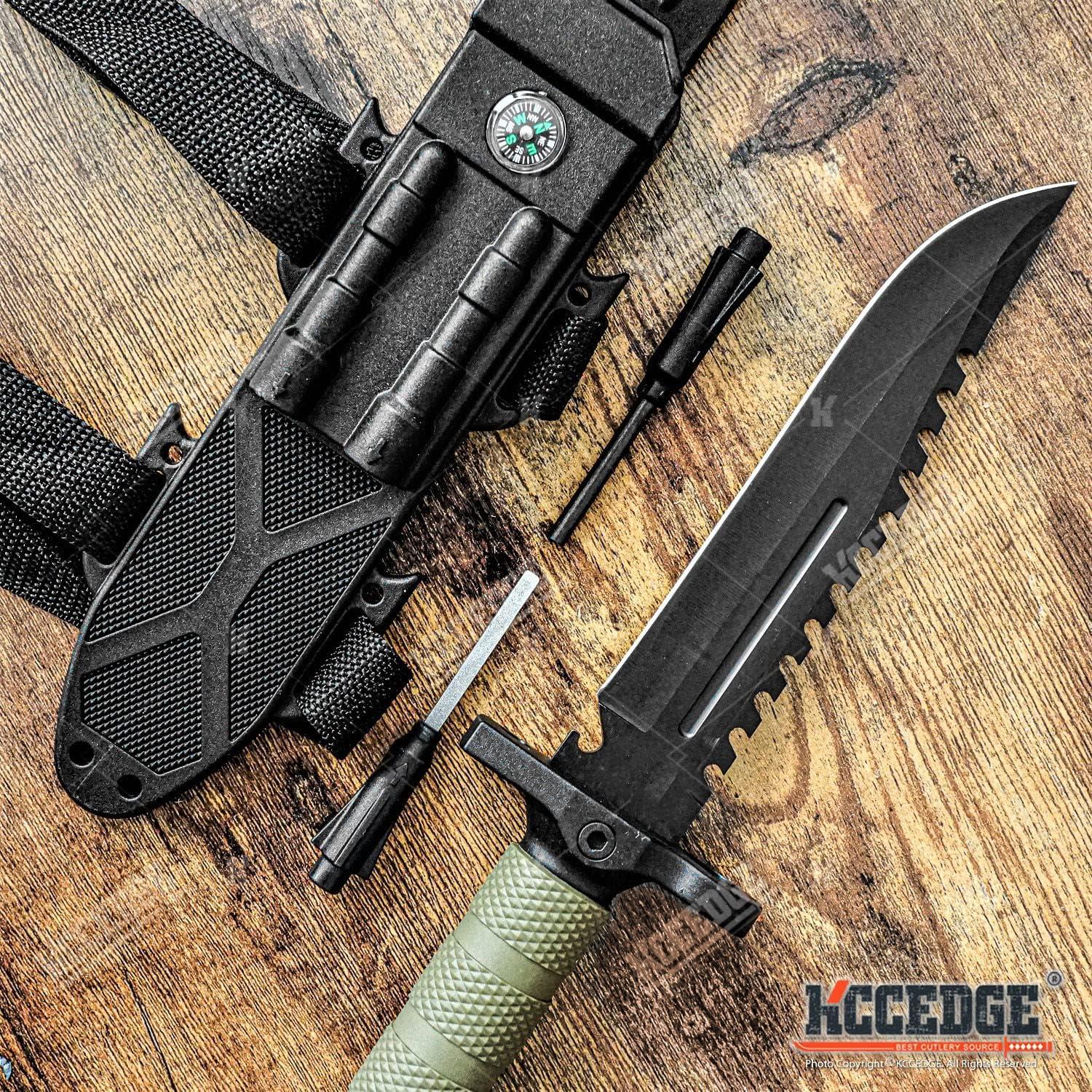 Cuchillo Táctico KCCEDGE 79408 Hoja Fija 32.39 cm Verde Oliva