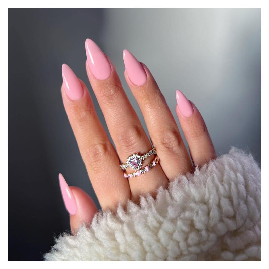 Uñas Postizas Almendra Rosa Bebé KXAMELIE 48 Pcs Reutilizables