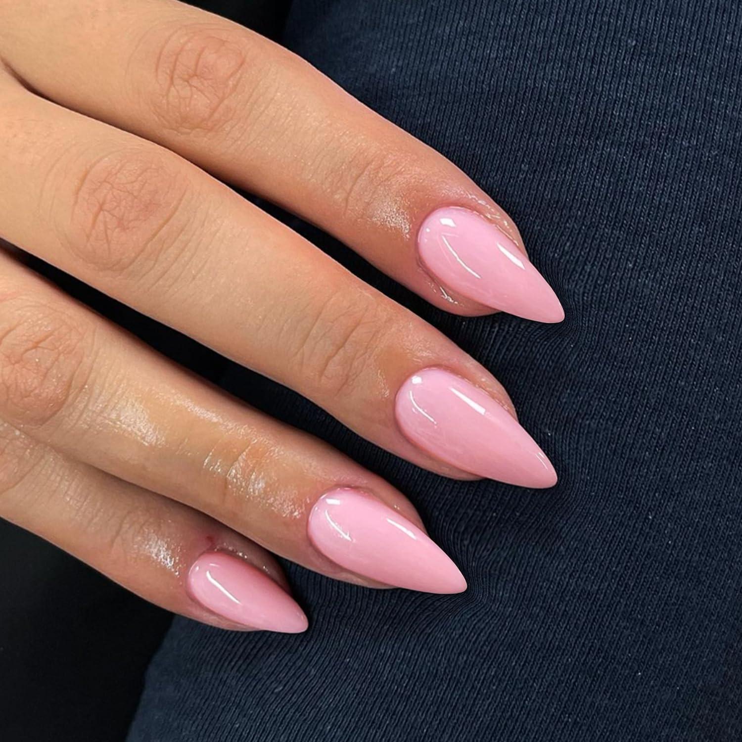 Uñas Postizas Almendra Rosa Bebé KXAMELIE 48 Pcs Reutilizables