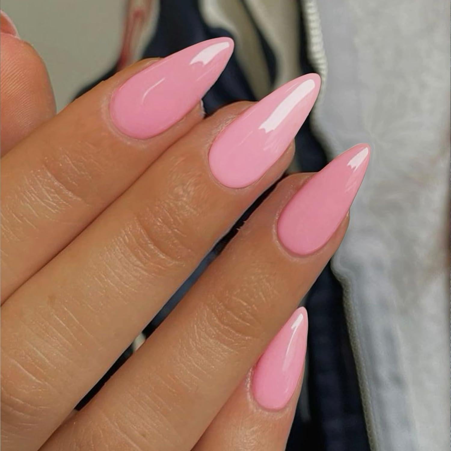 Uñas Postizas Almendra Rosa Bebé KXAMELIE 48 Pcs Reutilizables