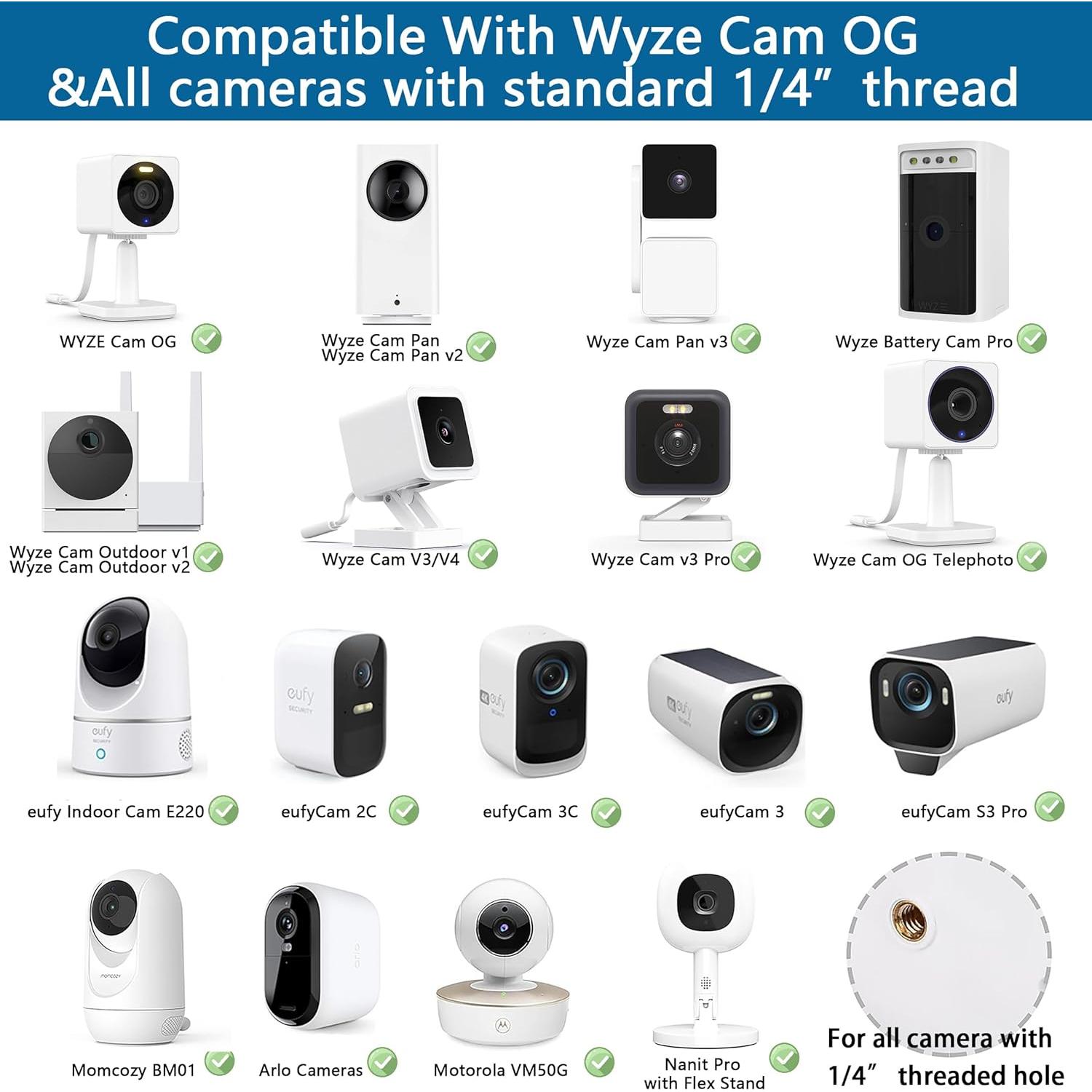 Soporte de cámara flexible OkeMeeo para Wyze Cam - 2 paquetes