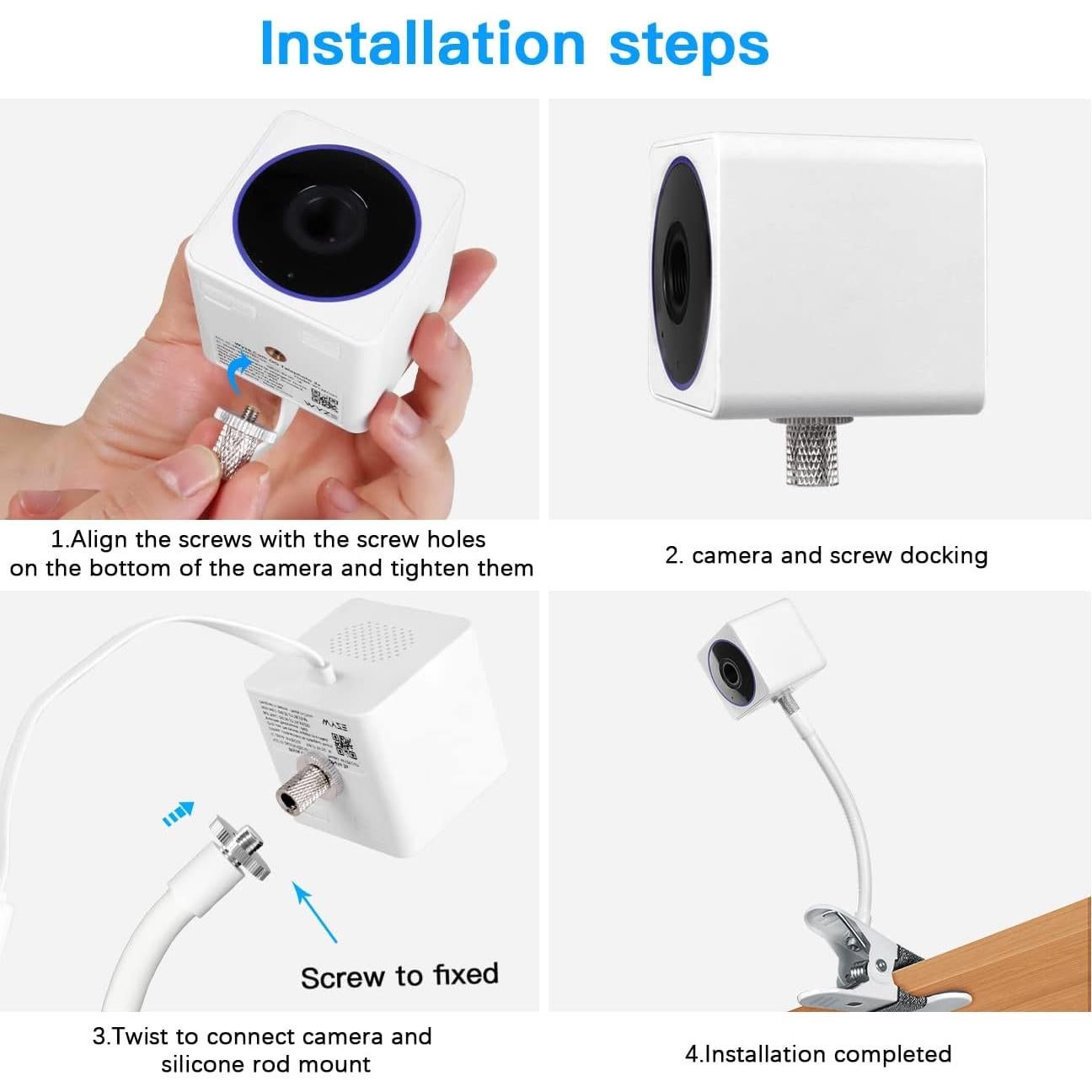 Soporte de cámara flexible OkeMeeo para Wyze Cam - 2 paquetes