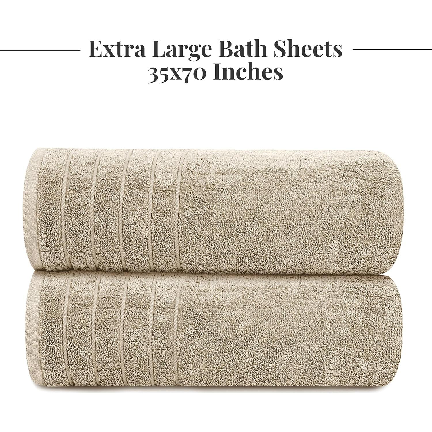 Paquete de 2 Toallas de Baño Extra Grande Tens TT 89x178 cm Algodón