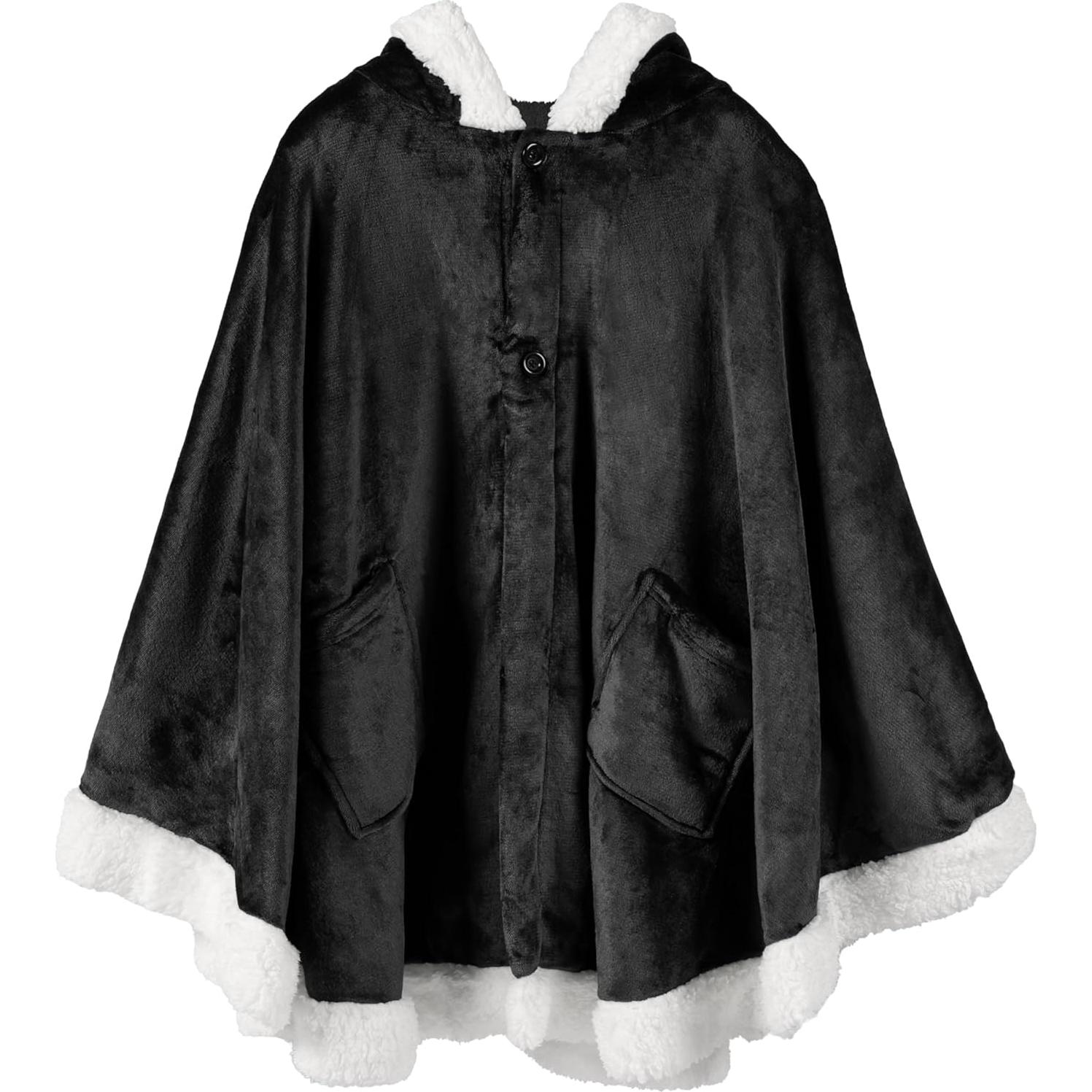 Manta Ponible PAVILIA para Mujeres Adultas - Forro Polar Negro