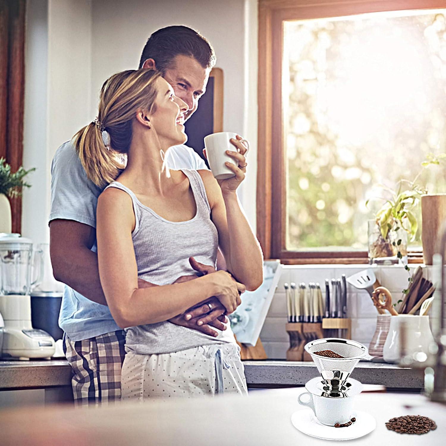 Goteador de café Hanlomele de acero inoxidable 1-2 tazas