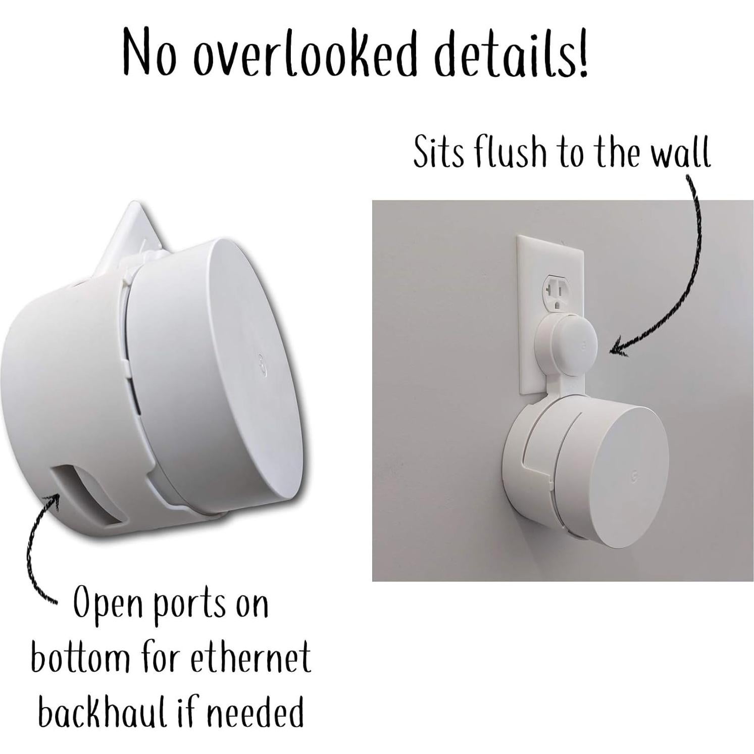 Soporte de Enchufe Redondo Google WiFi - Blanco - 1 Paquete