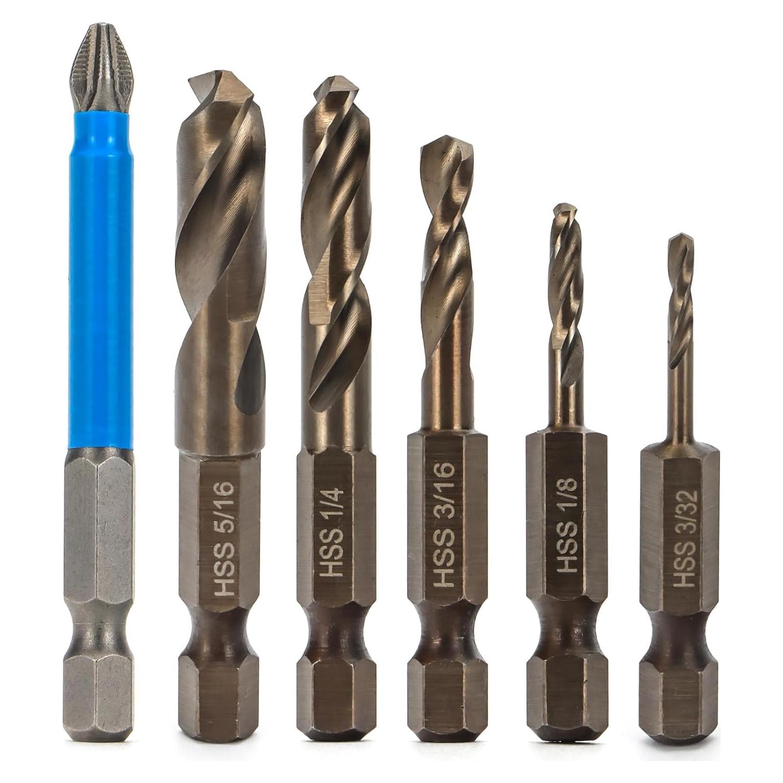 Juego de Brocas M35 Cobalto 6 Piezas para Metales Duros