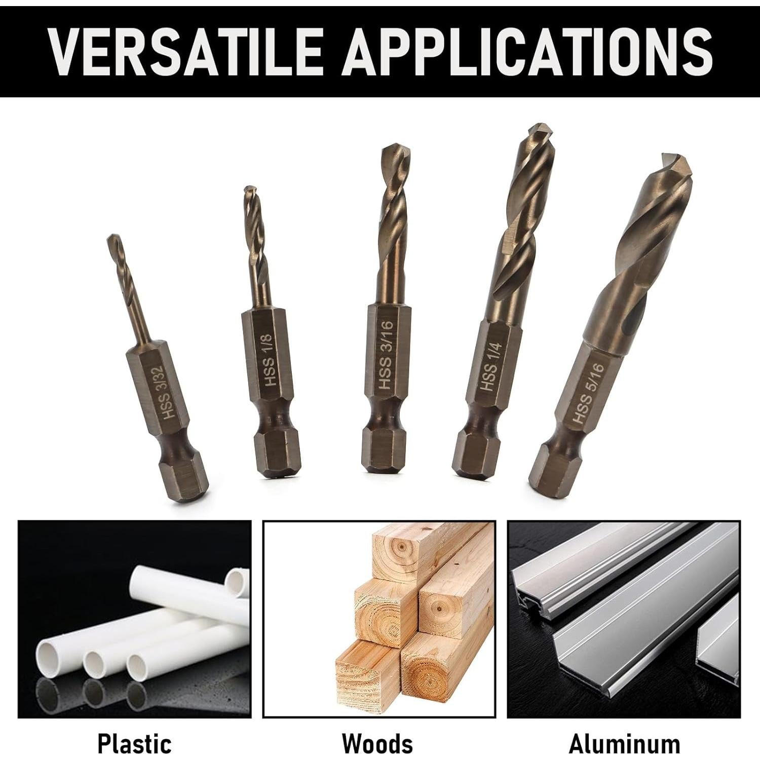 Juego de Brocas M35 Cobalto 6 Piezas para Metales Duros