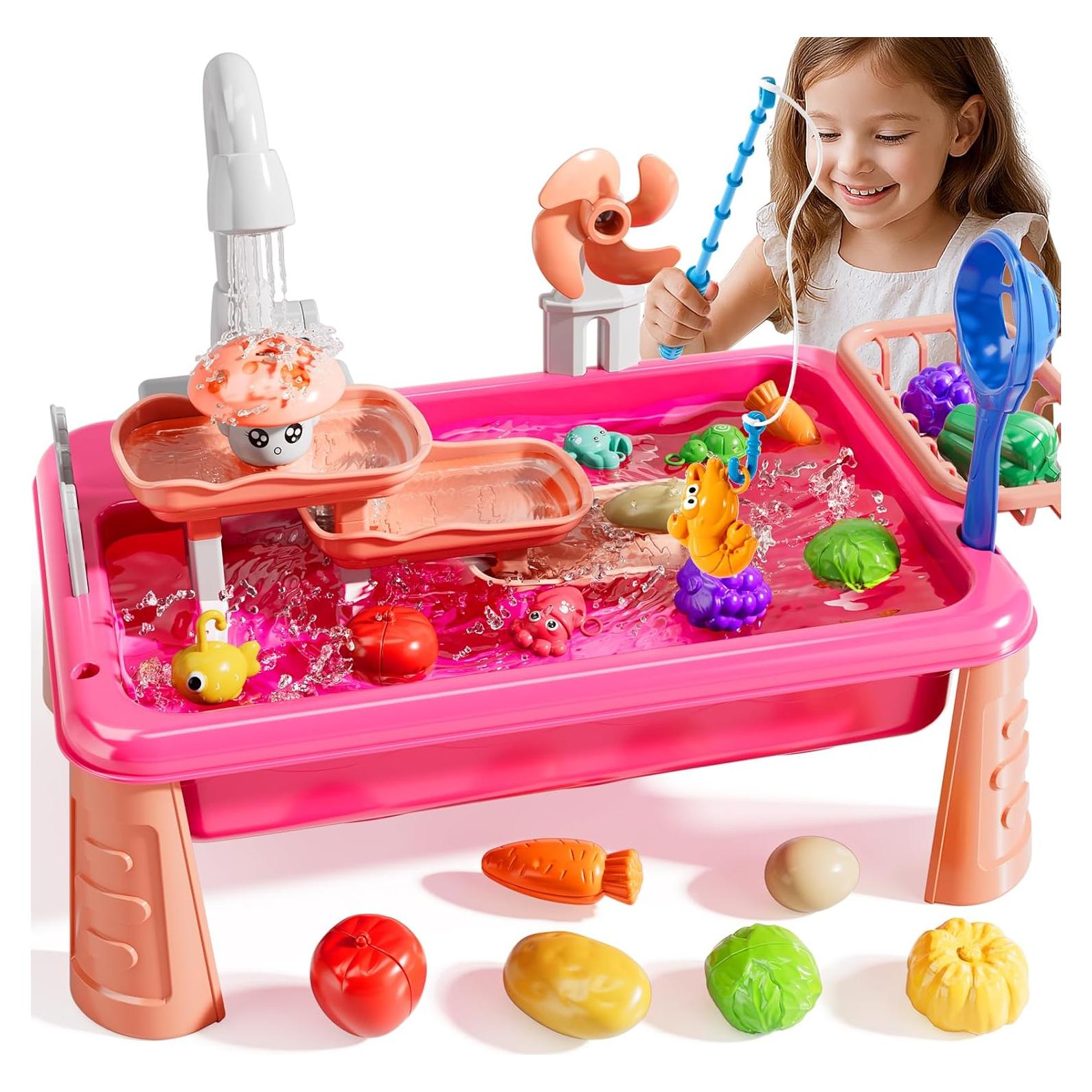 Juguete de Fregadero de Agua Eléctrico NIPLOOOW - Rosa