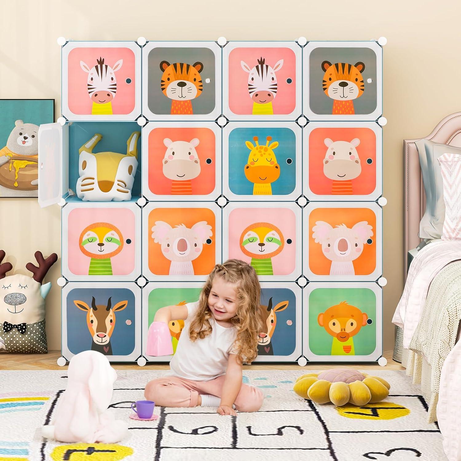 Armario Infantil HONEY JOY 8 Cubos Azul Modular 75x35.5x145 cm