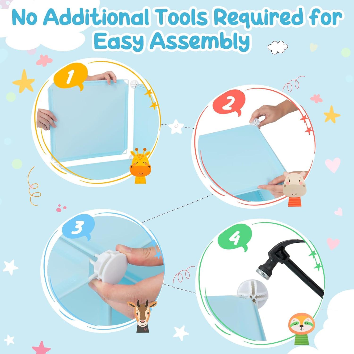 Armario Infantil HONEY JOY 8 Cubos Azul Modular 75x35.5x145 cm