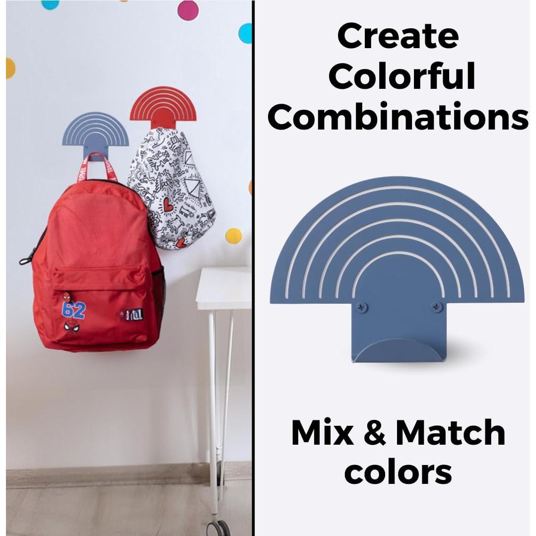 Gancho de Pared Arcoíris Artiletto Azul - Alta Resistencia 3 Ganchos