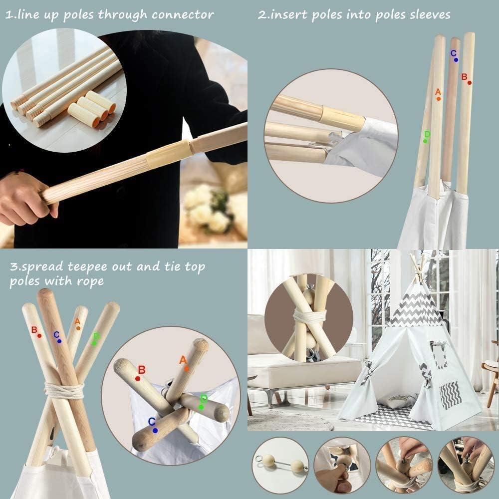 Tienda Tipi para Niños Tanen Tech Gris Chevron 120x120 cm