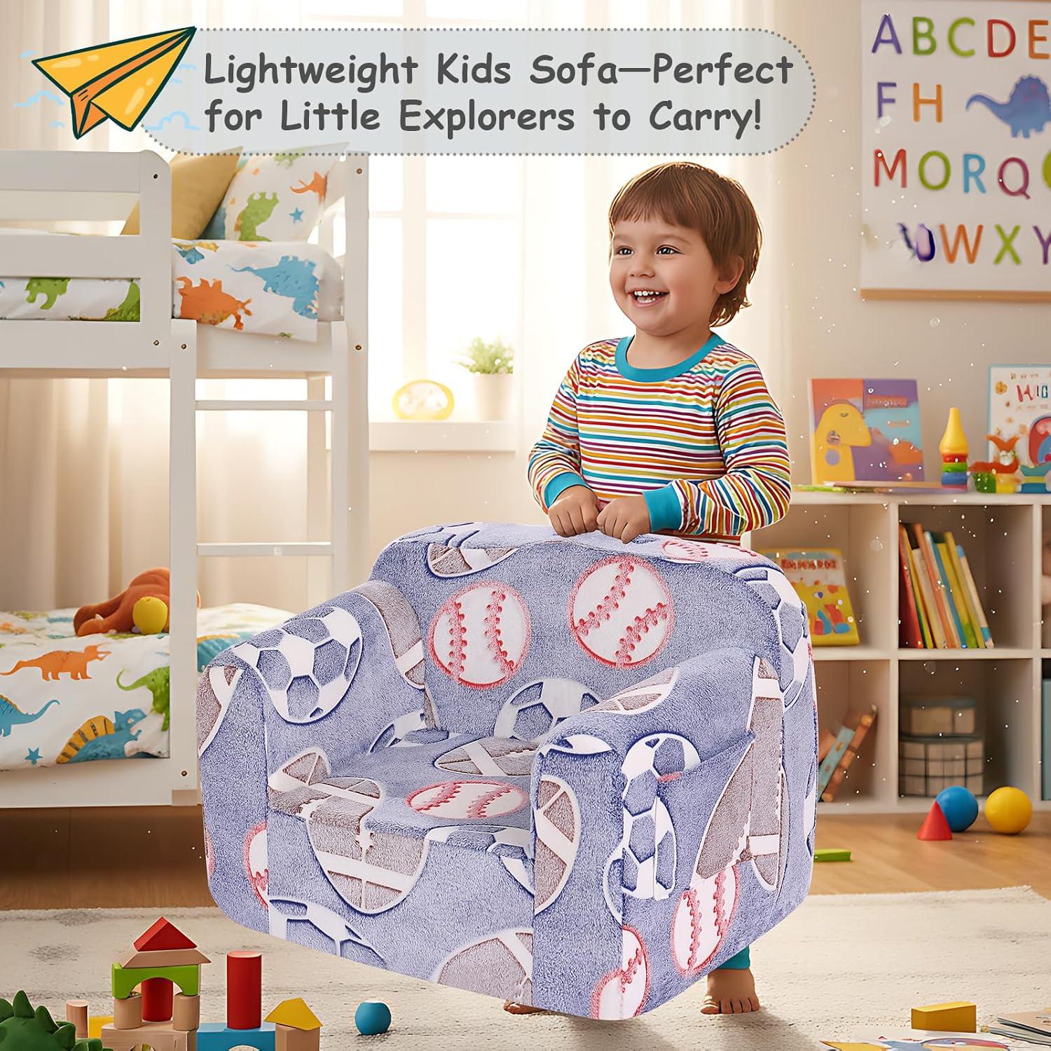 Sofá Infantil Tiita Chirldren con Asa, Espuma y Patrón Caricatura