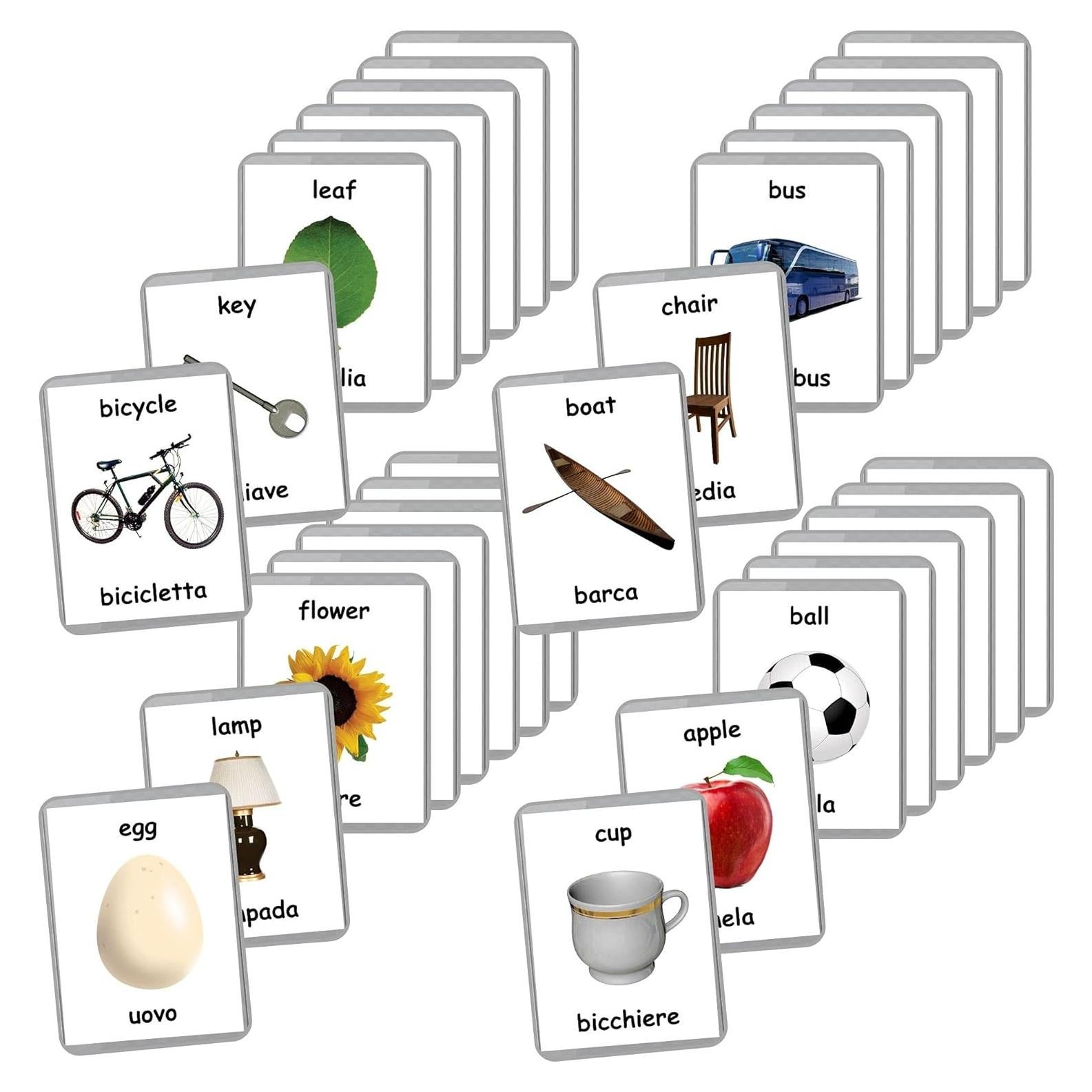 Tarjetas Didácticas Bilingües Italiano-Inglés LifeLoLo - 22 Conjuntos