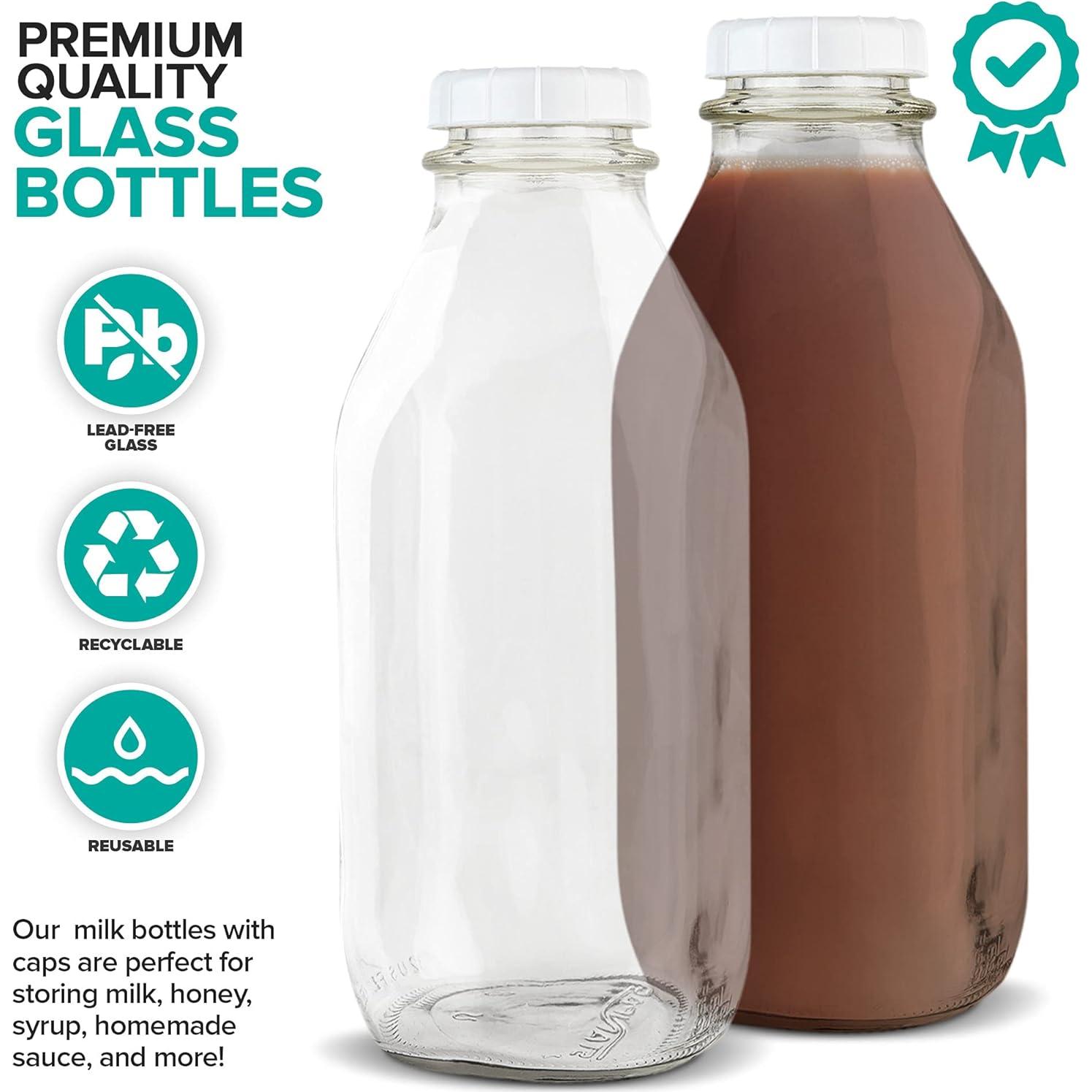 Botellas de Leche de Vidrio Almacena Tu Hogar 1L - Paquete de 3