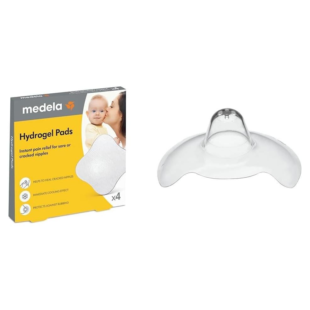 Medela Hydrogel Pads y Protector de Pezones, Set 3 Piezas