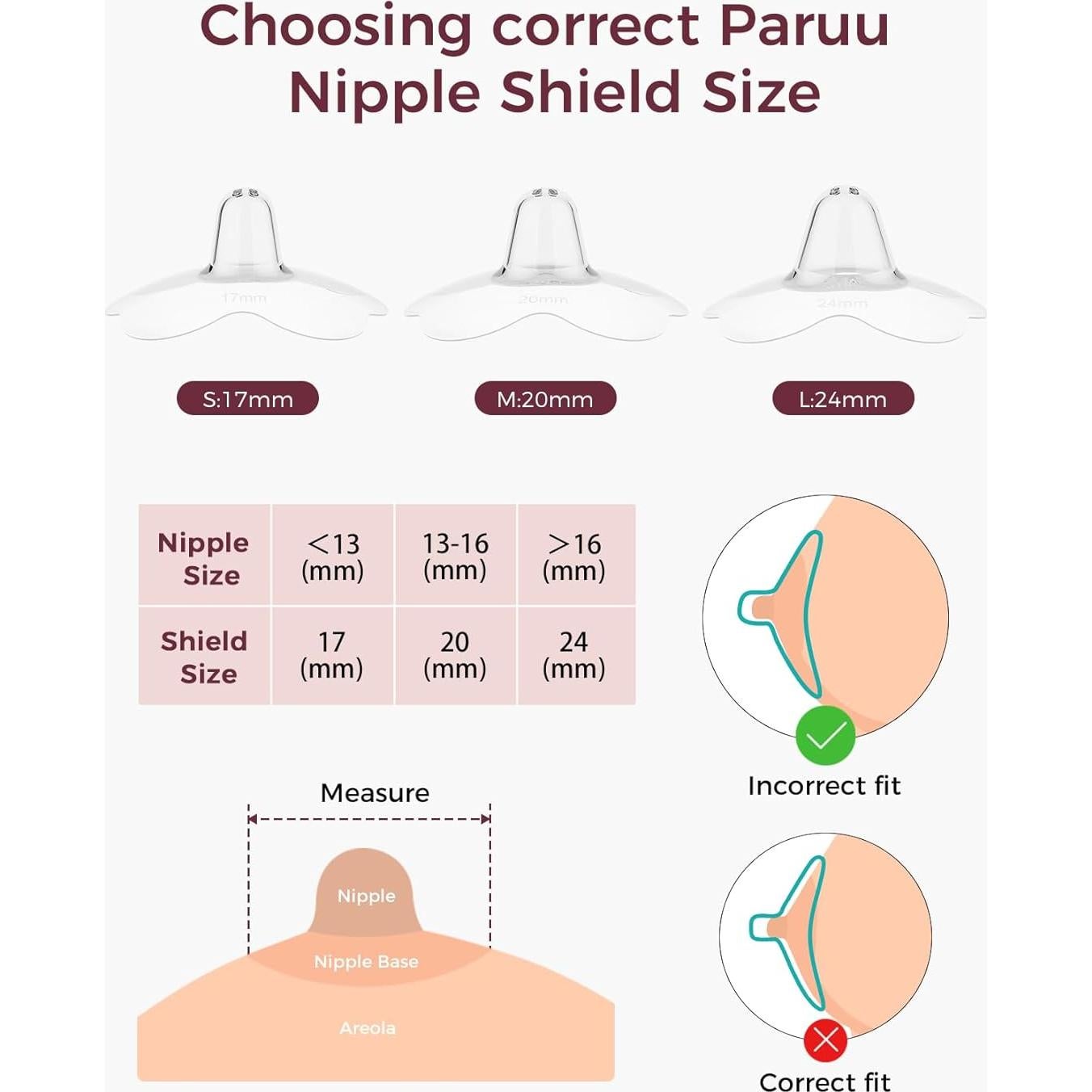 Escudos de pezón de silicona Momcozy 17mm para lactancia