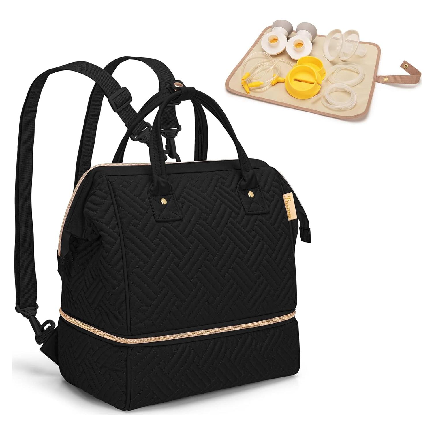 Mochila Fasrom para Extractor de Leche con Nevera Negra