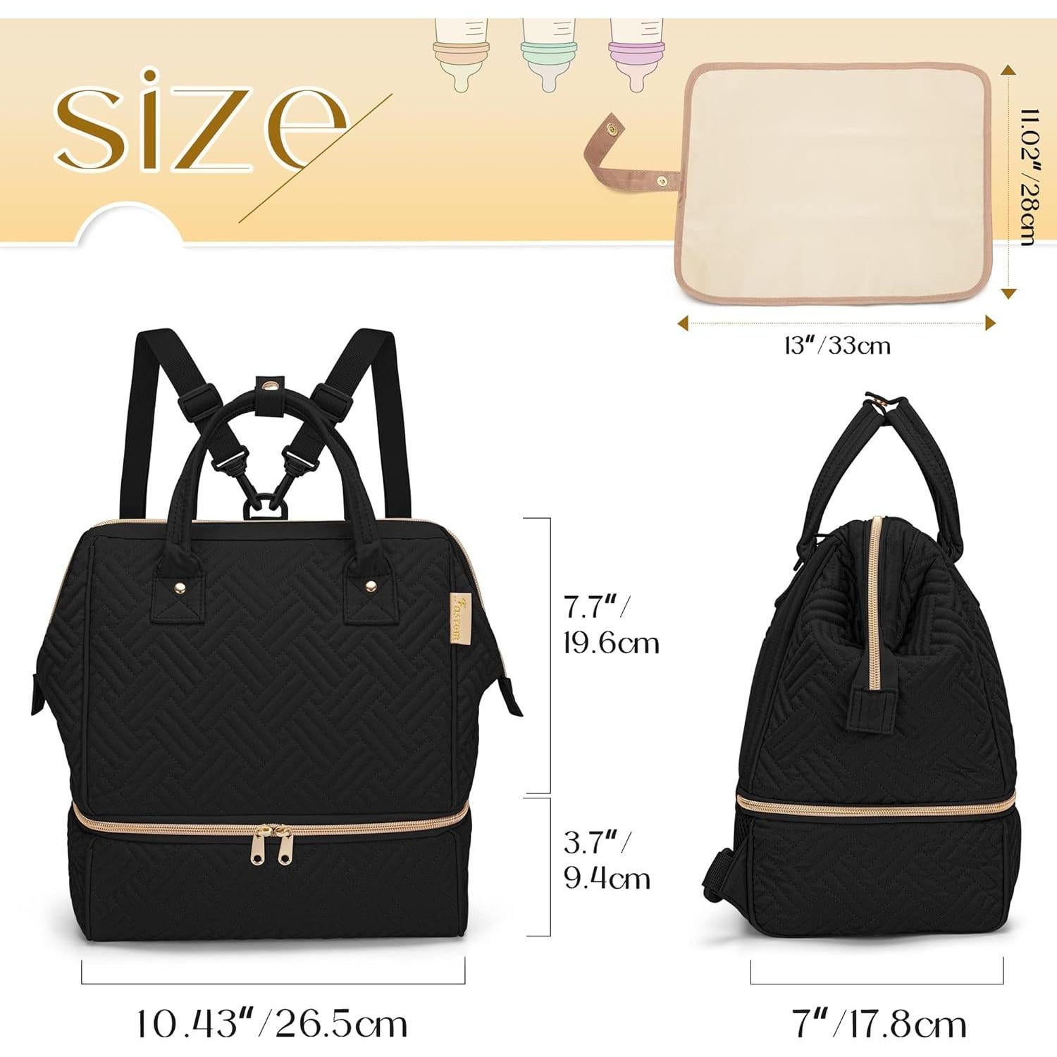 Mochila Fasrom para Extractor de Leche con Nevera Negra