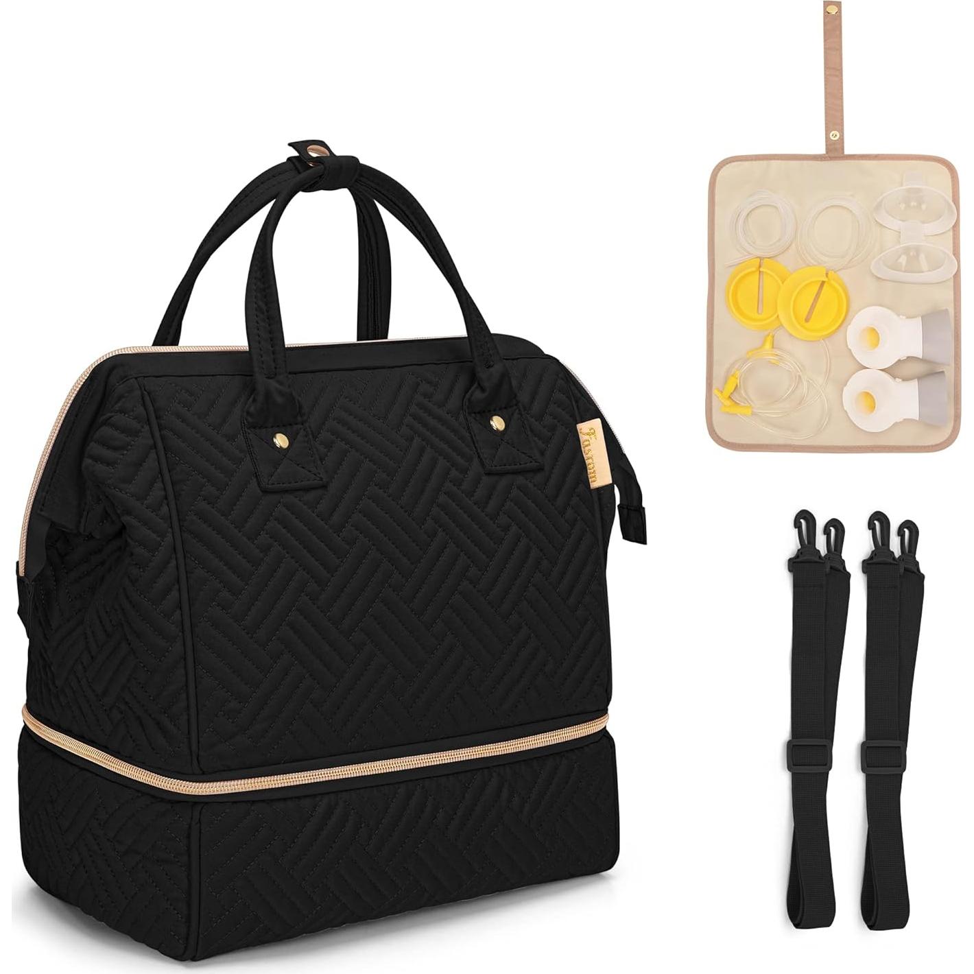 Mochila Fasrom para Extractor de Leche con Nevera Negra