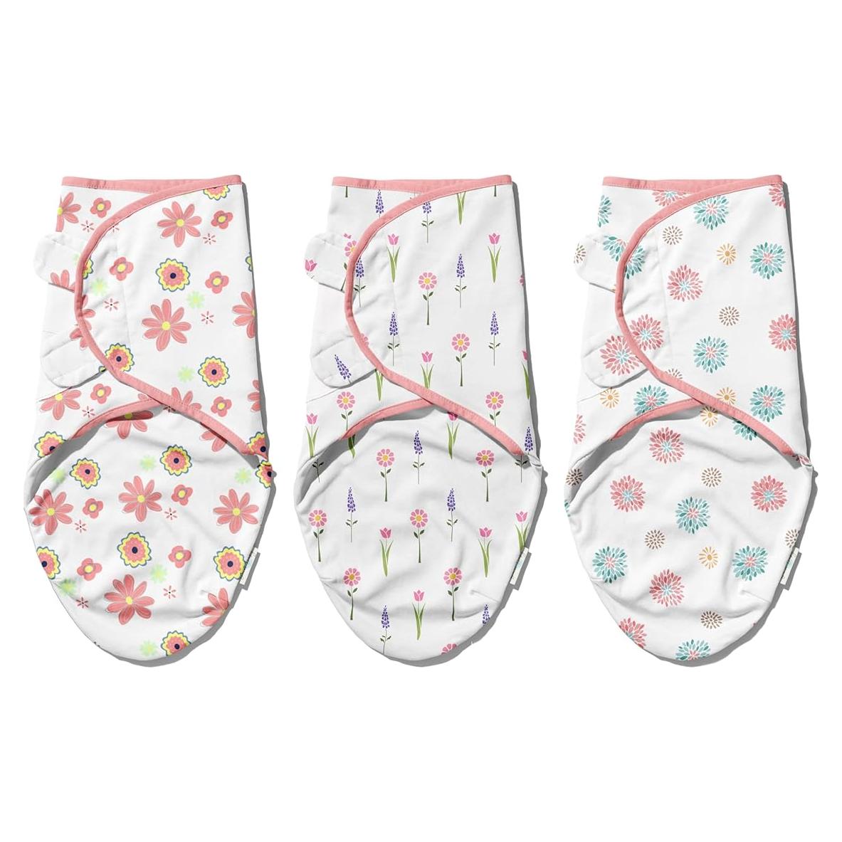 Envoltura de Algodón Ouch Baby 0-3 Meses Floral - Paquete de 3