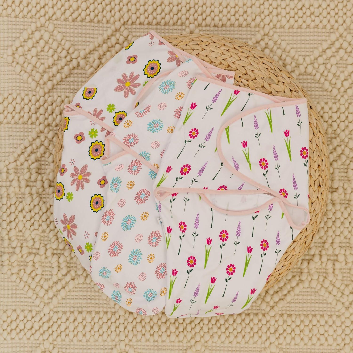 Envoltura de Algodón Ouch Baby 0-3 Meses Floral - Paquete de 3