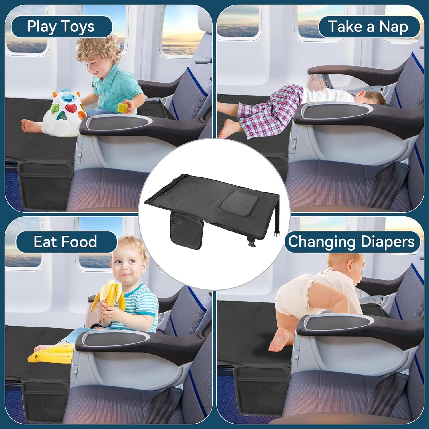 Cama de avión portátil para niños ZYYCD 2 en 1 - Negro