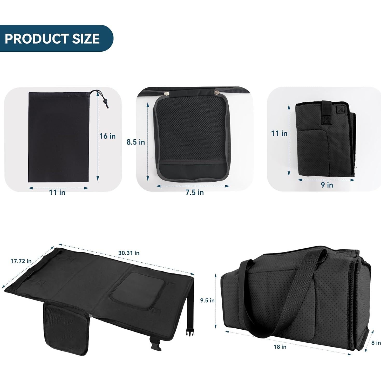 Cama de avión portátil para niños ZYYCD 2 en 1 - Negro