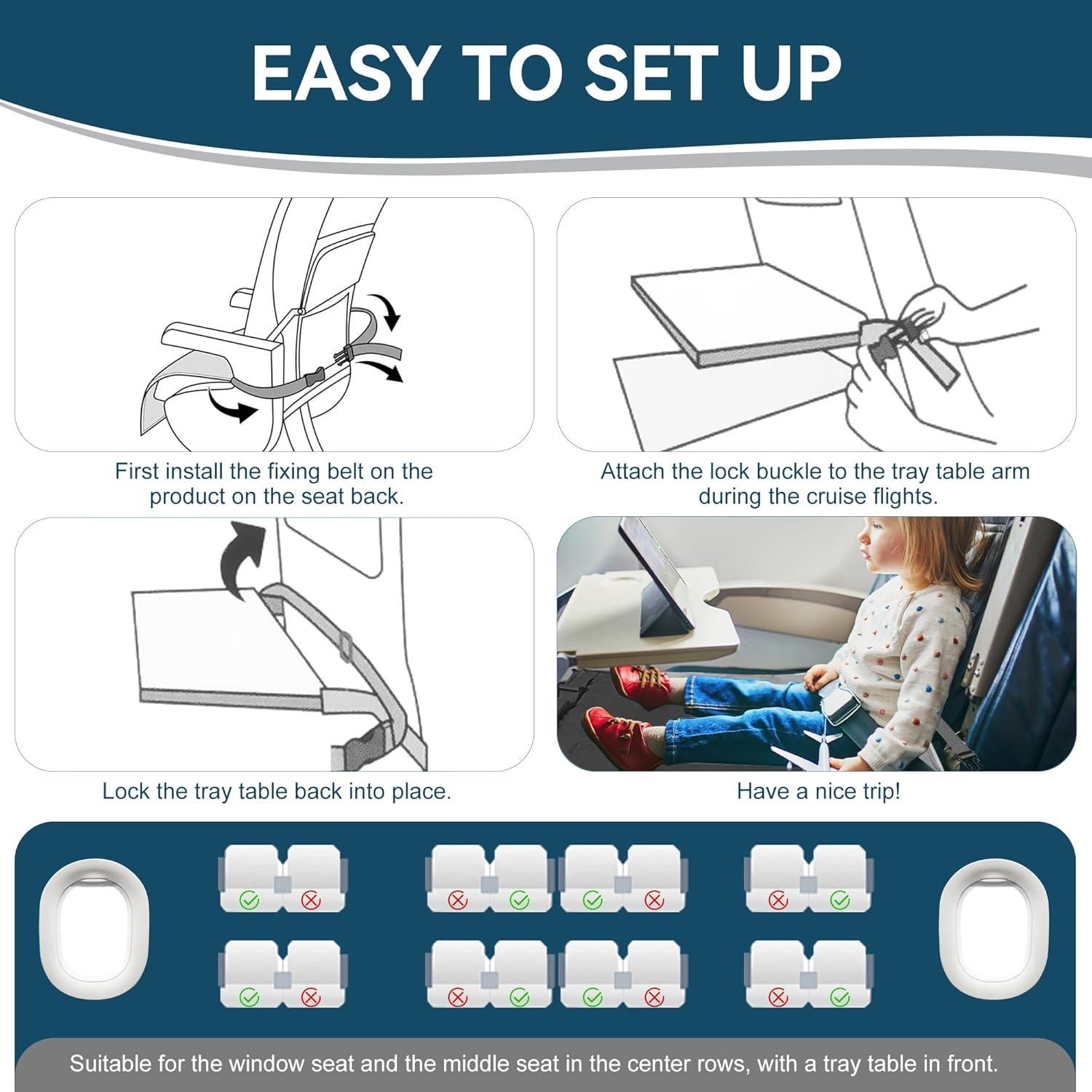 Cama de avión portátil para niños ZYYCD 2 en 1 - Negro